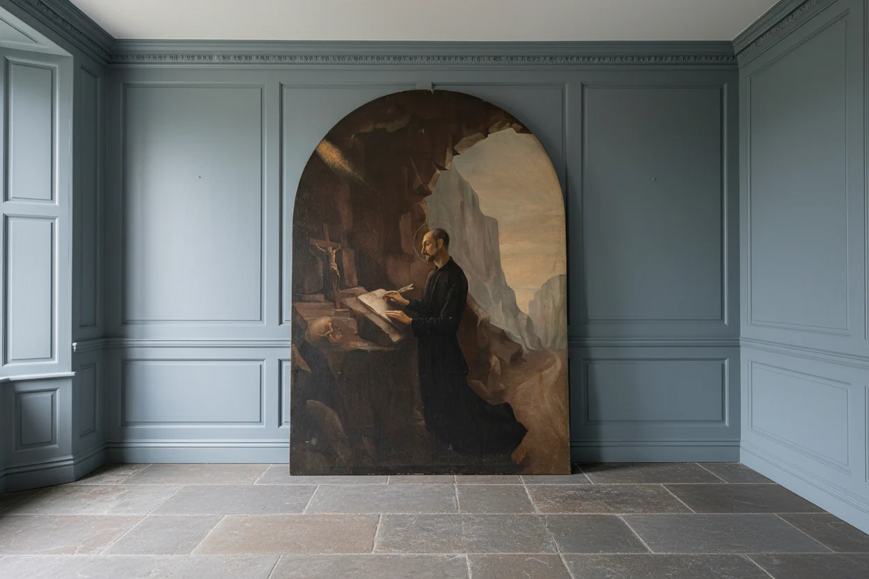 A Large 19th Century Religious Oil on Canvas