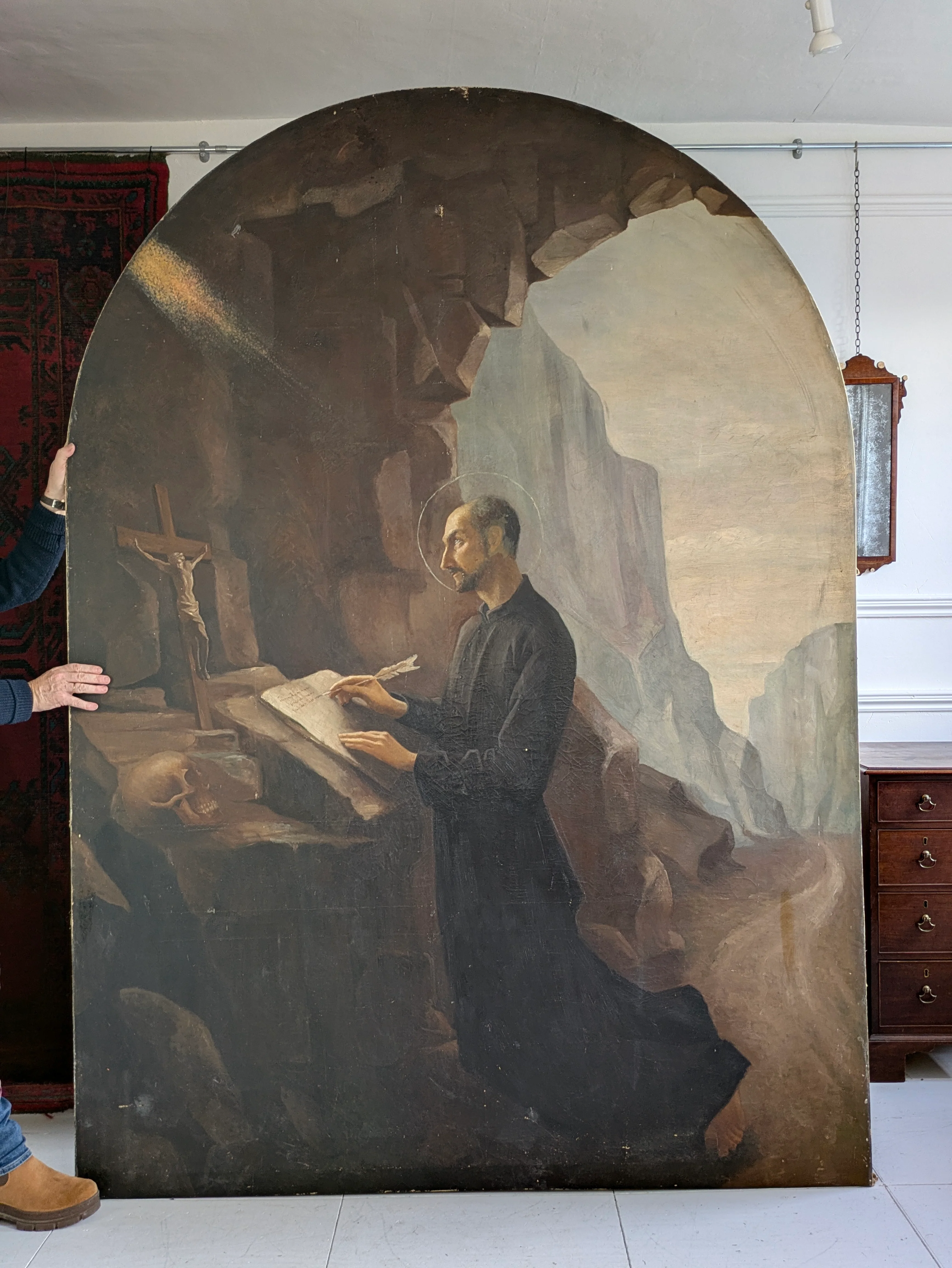 A Large 19th Century Religious Oil on Canvas - Image 2