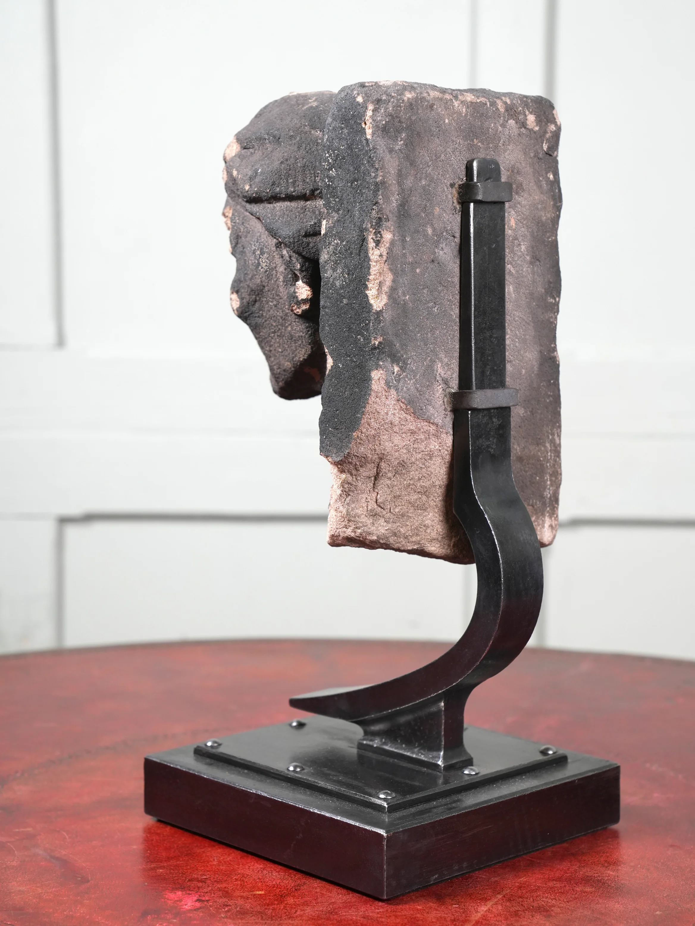 A 19th Century Carved Sand Stone Male Bust - Image 6