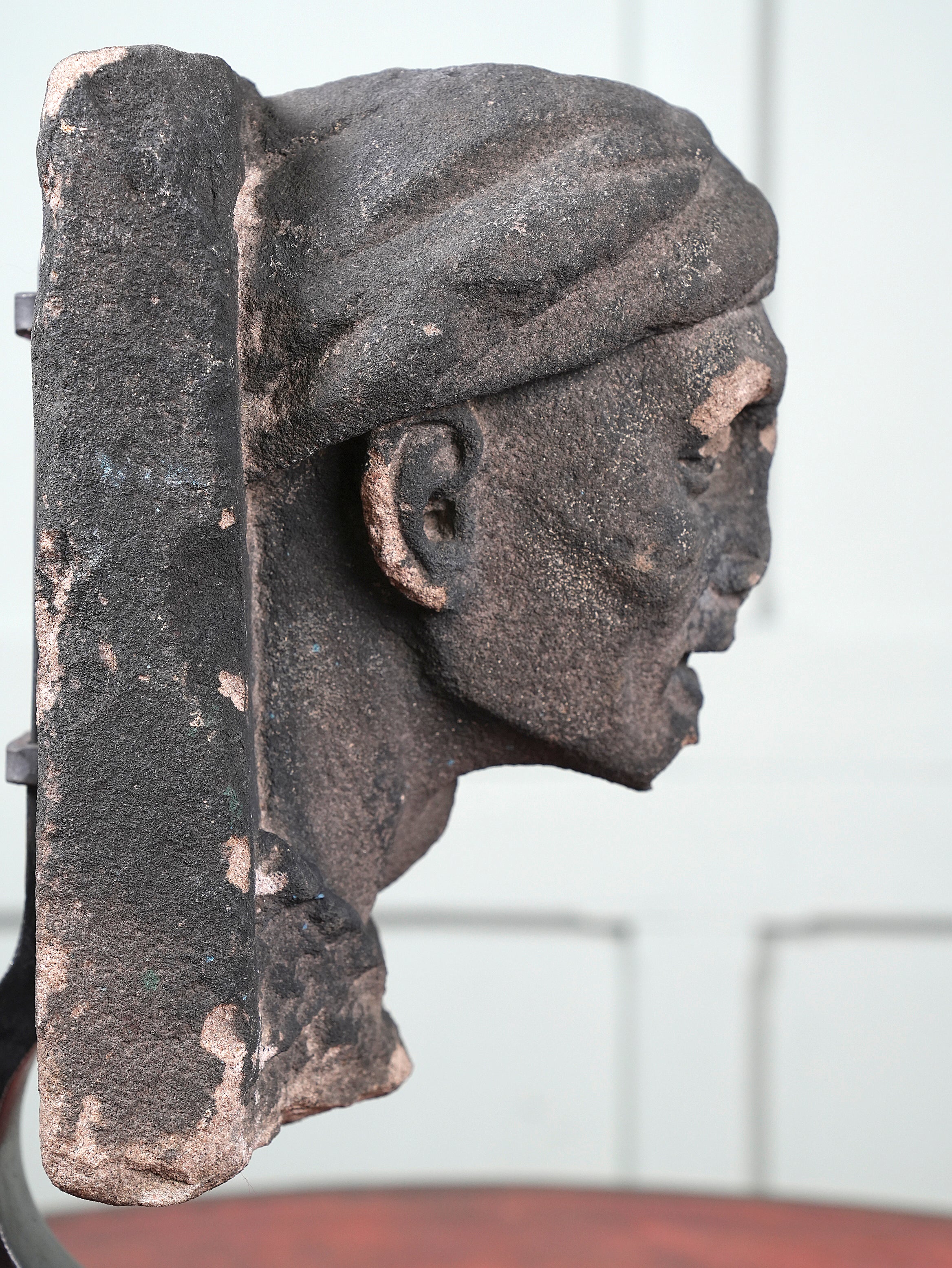 A 19th Century Carved Sand Stone Male Bust - Image 8