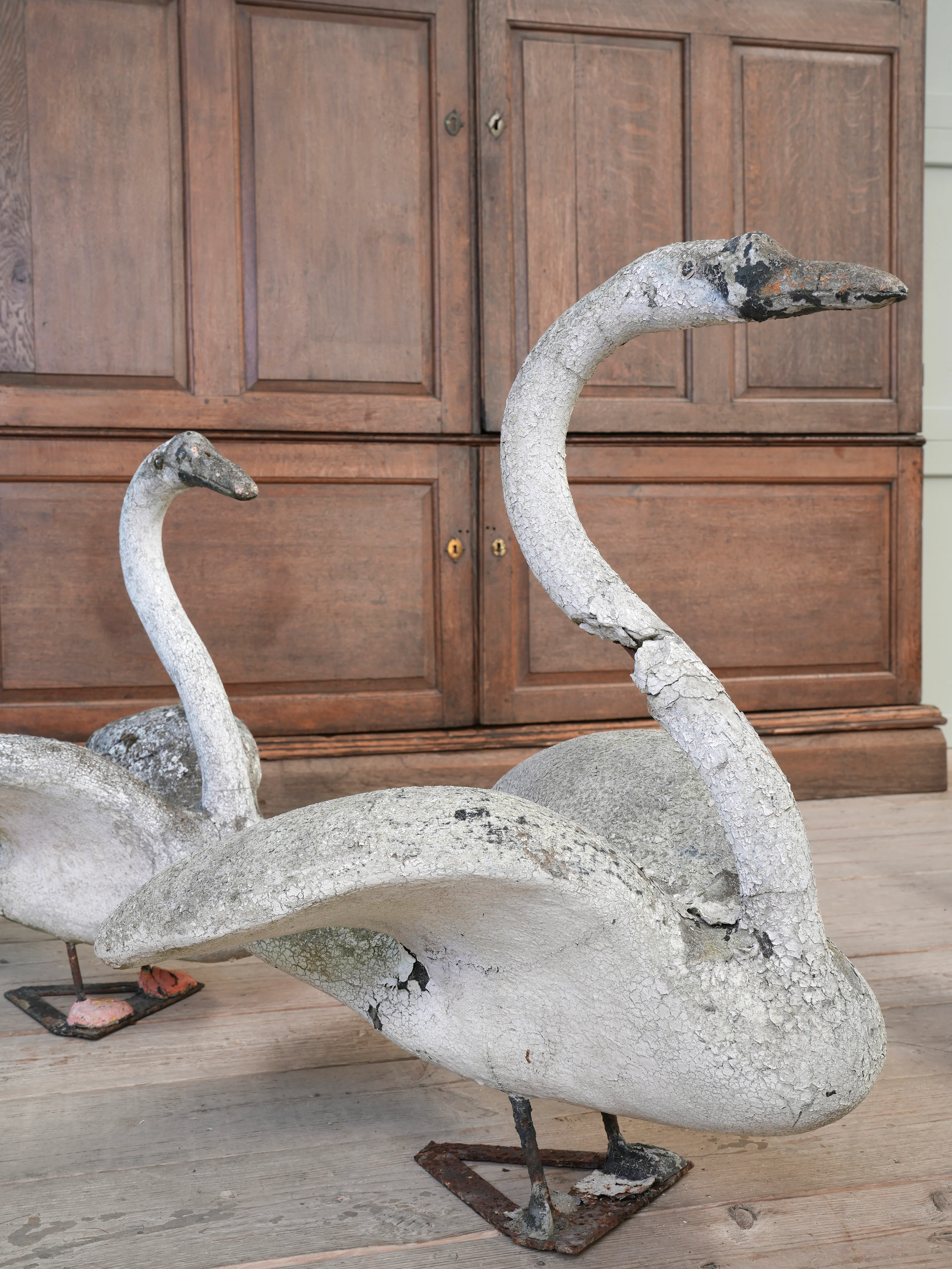 A Bevy of Composition Stone Swans - Image 20