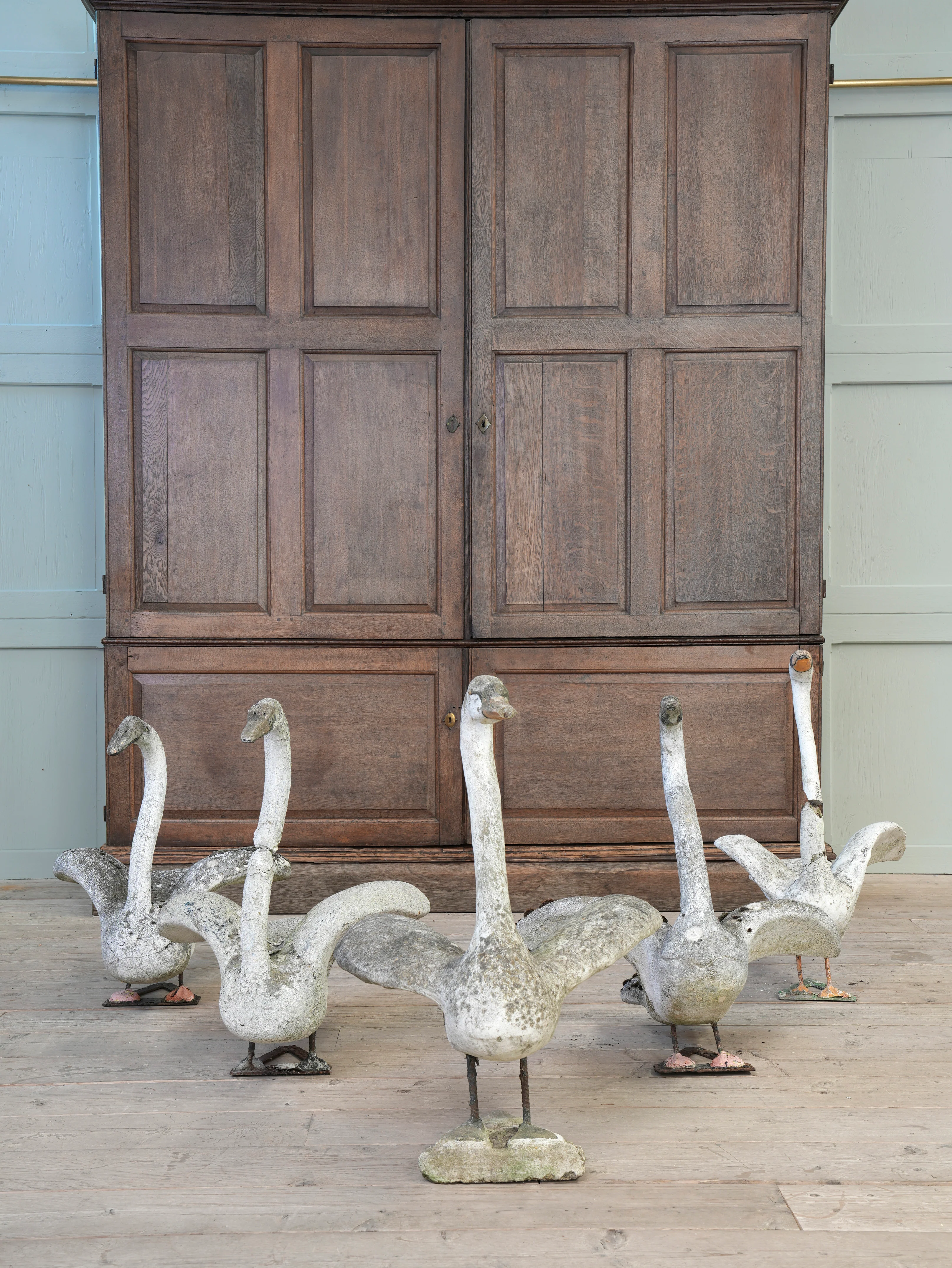 A Bevy of Composition Stone Swans - Image 5