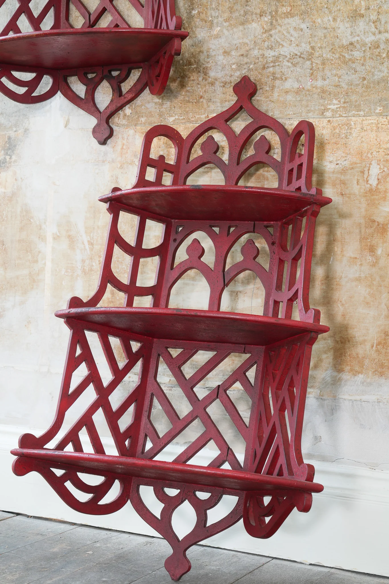 A Pair of Chinese Chippendale Hanging Shelves - Image 8