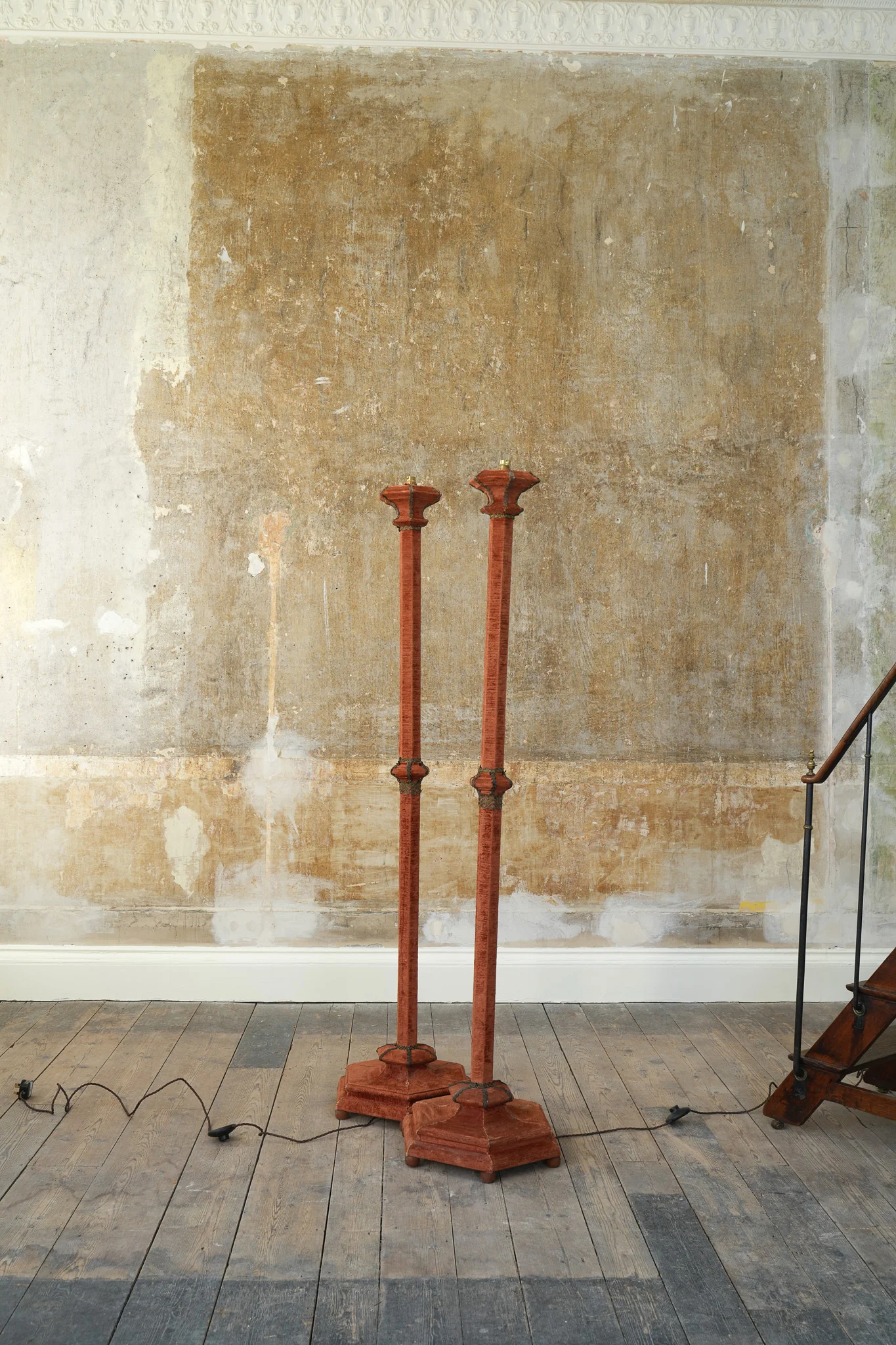 A Pair of Velvet Floor Lamps - Image 12