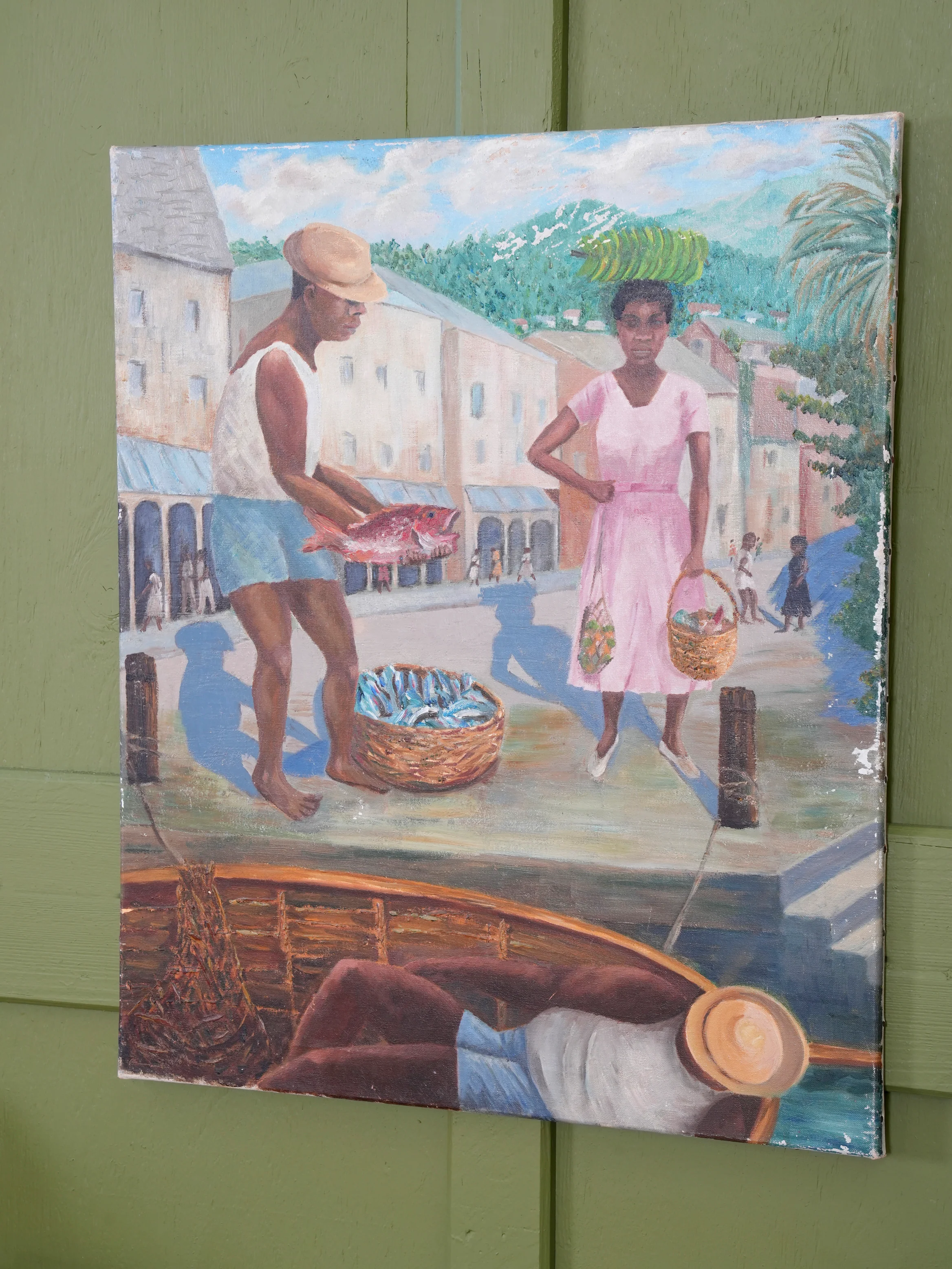 A Caribbean Harbour Oil On Canvas - Image 6