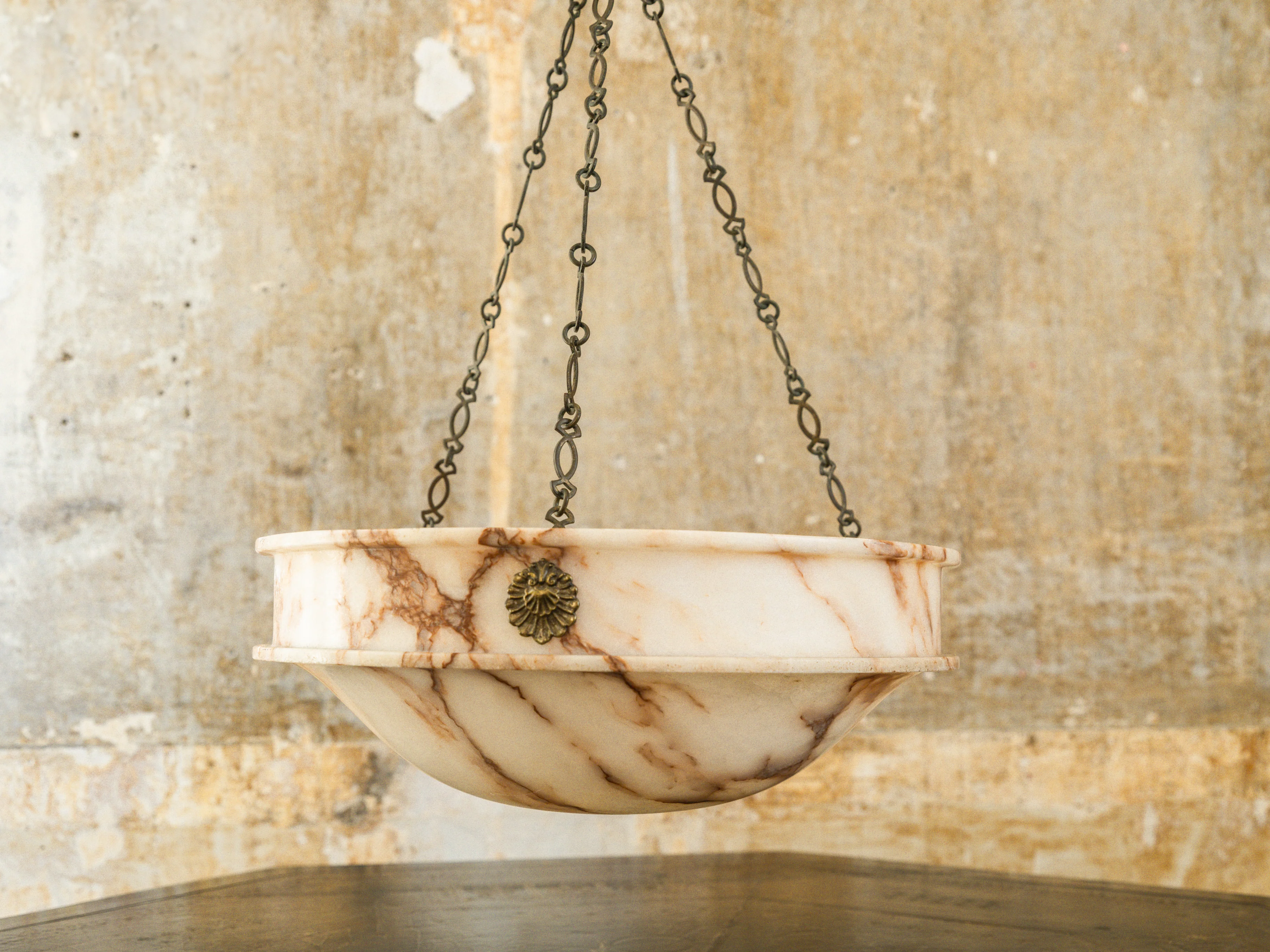 An Early 20th Century Alabaster Dish Light