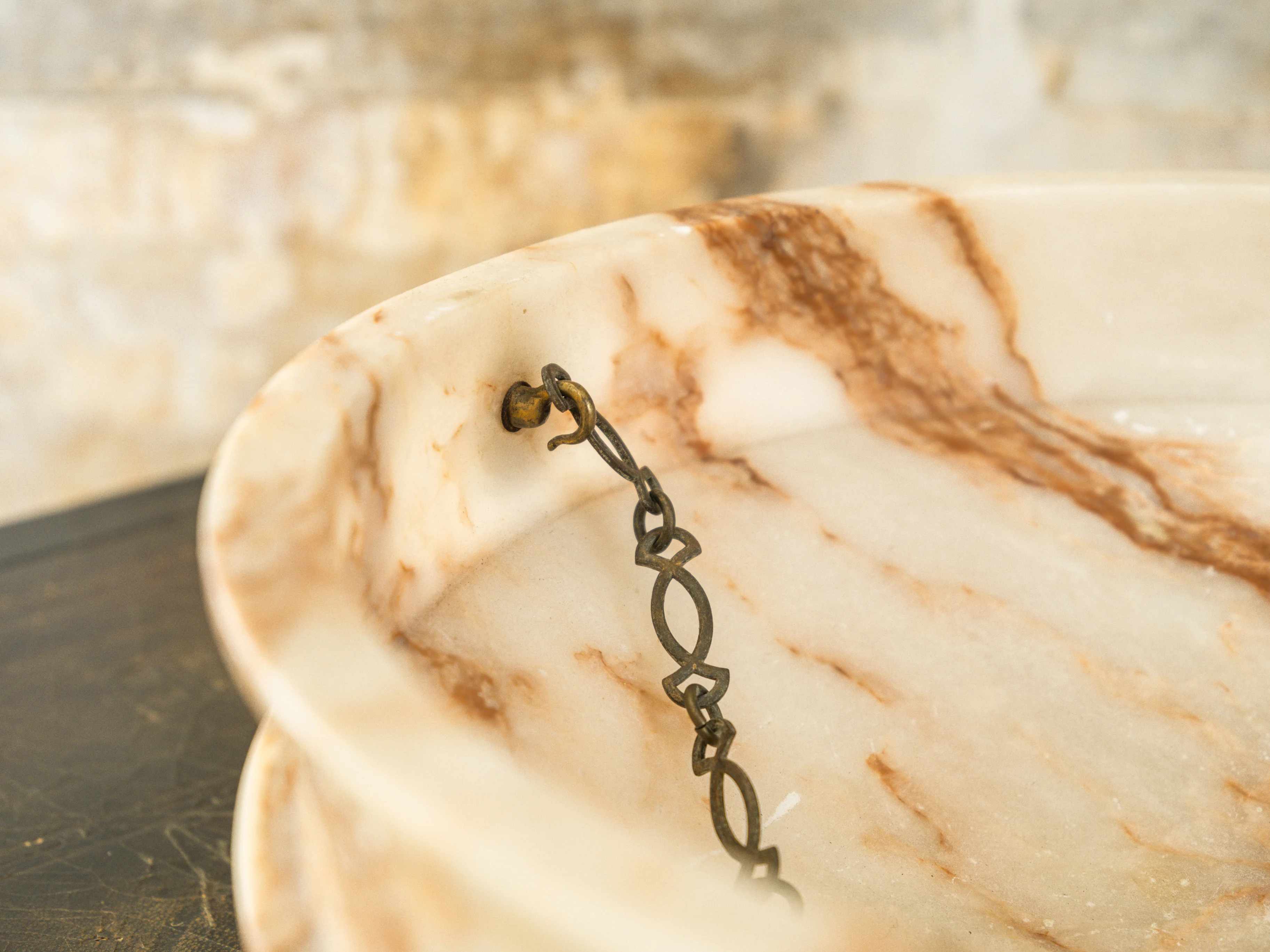 An Early 20th Century Alabaster Dish Light - Image 8