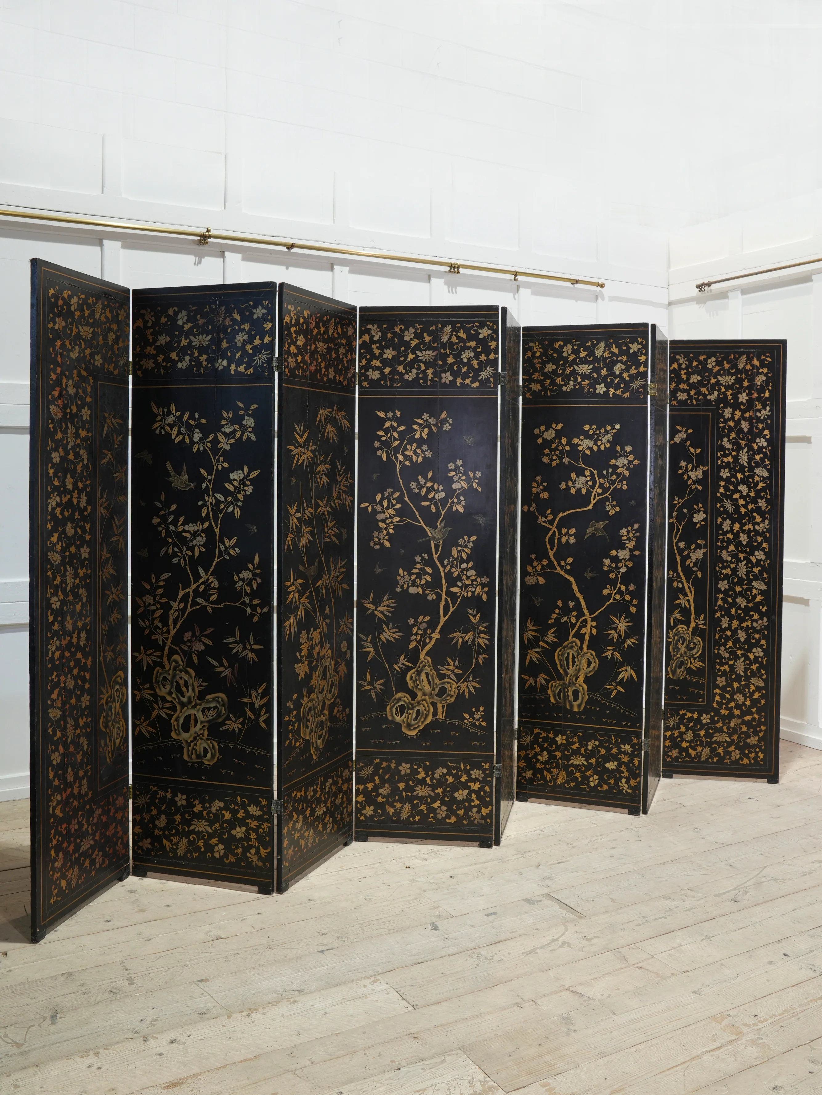 A Regency Eight-Fold Lacquered Room Screen - Image 10
