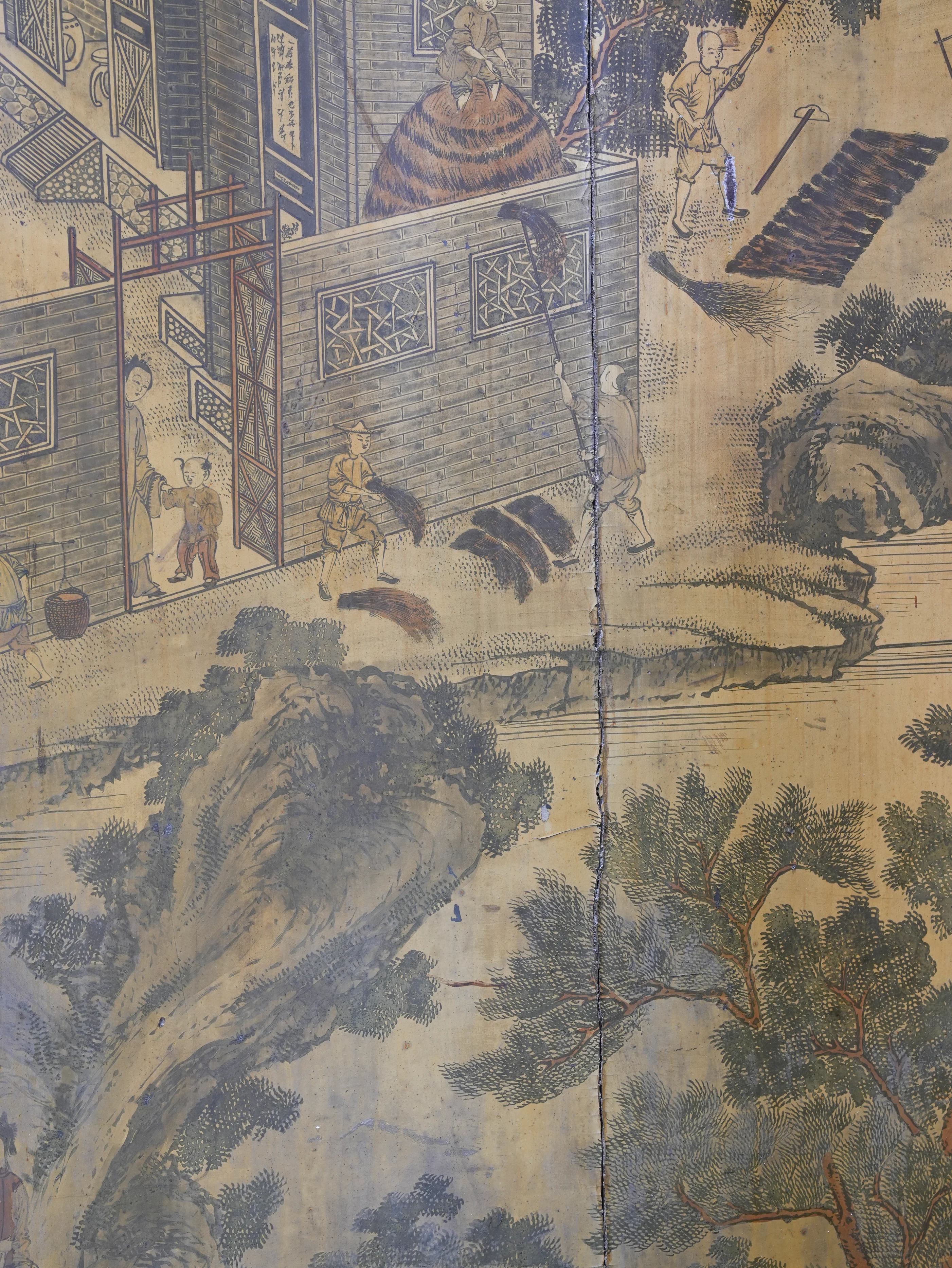 A Regency Eight-Fold Lacquered Room Screen - Image 15
