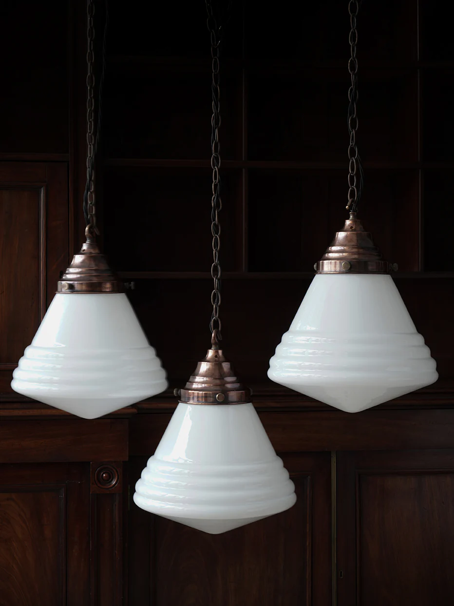 The Grace Opaline Glass Pendant Light in Patinated Copper - Image 4