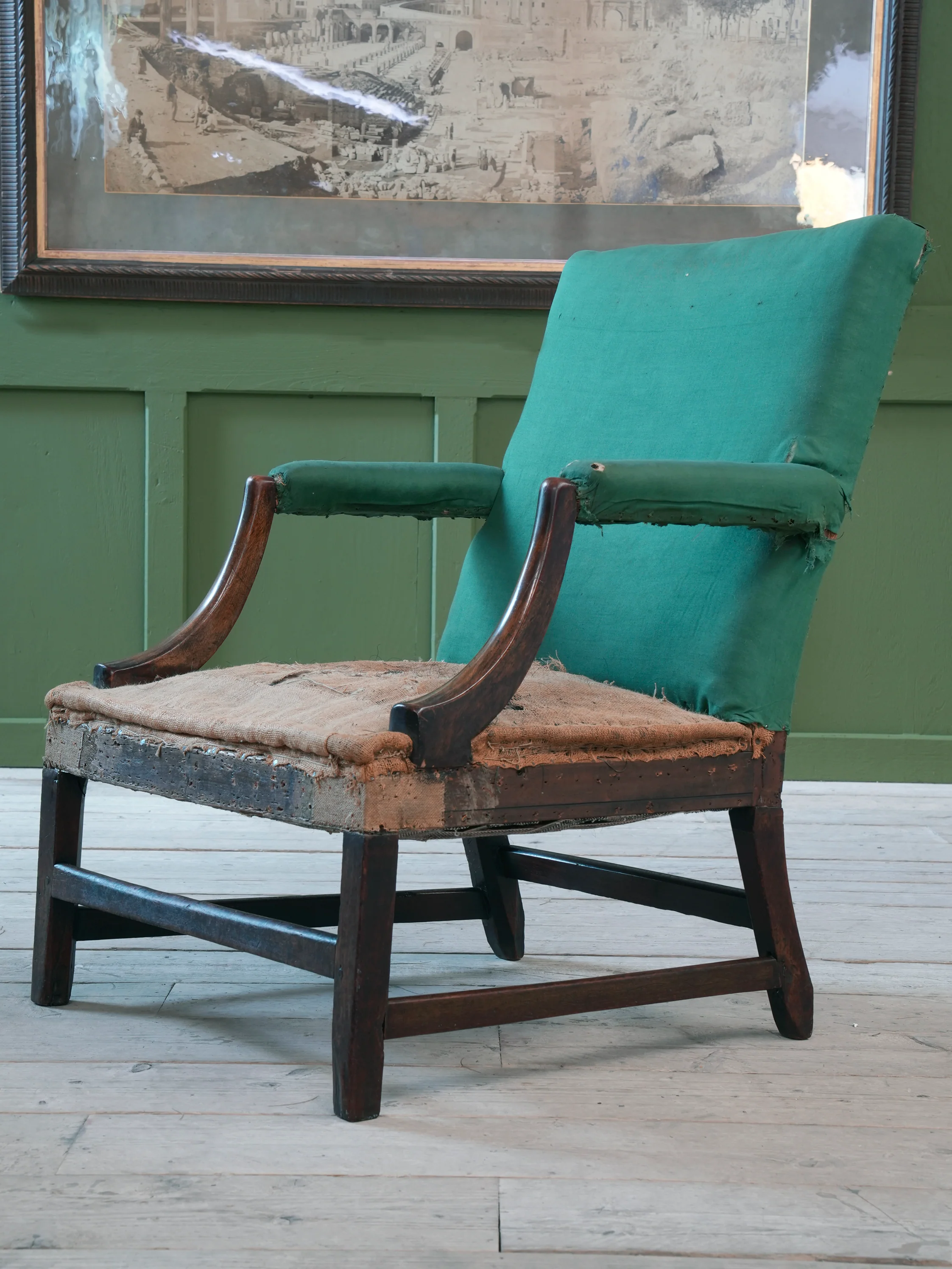 A George III Mahogany Gainsborough Armchair - Image 4