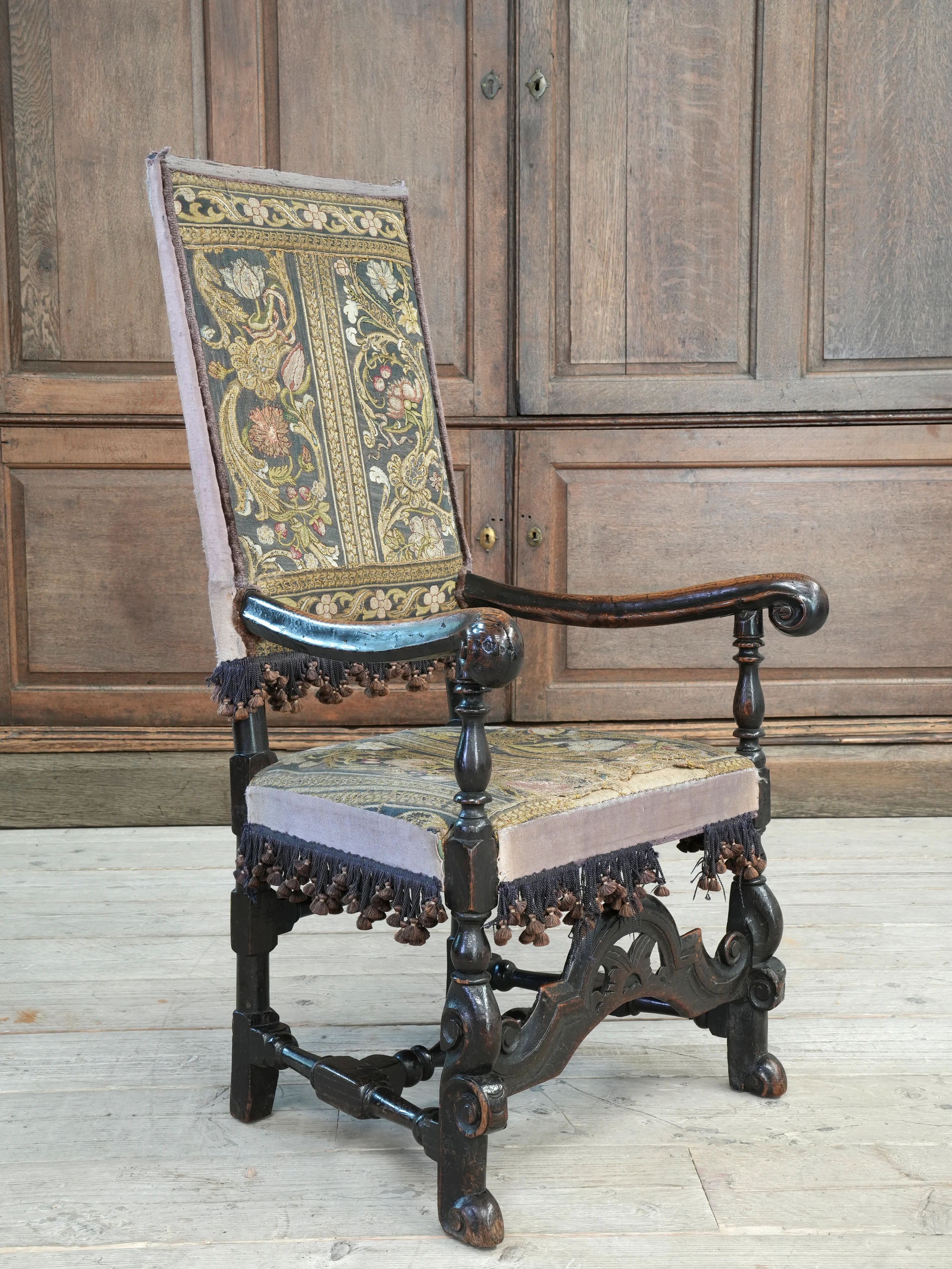 A Charles II Walnut Armchair - Image 3