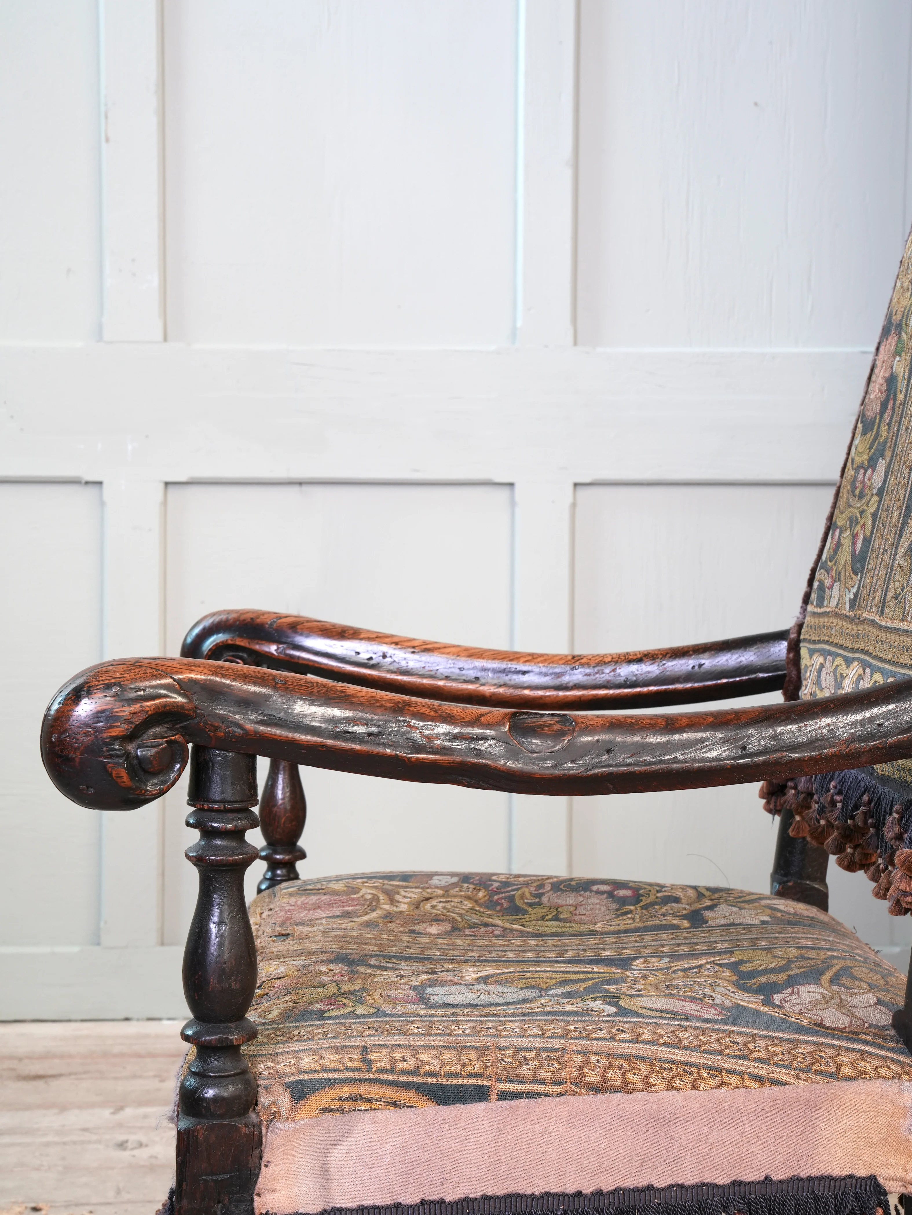 A Charles II Walnut Armchair - Image 7