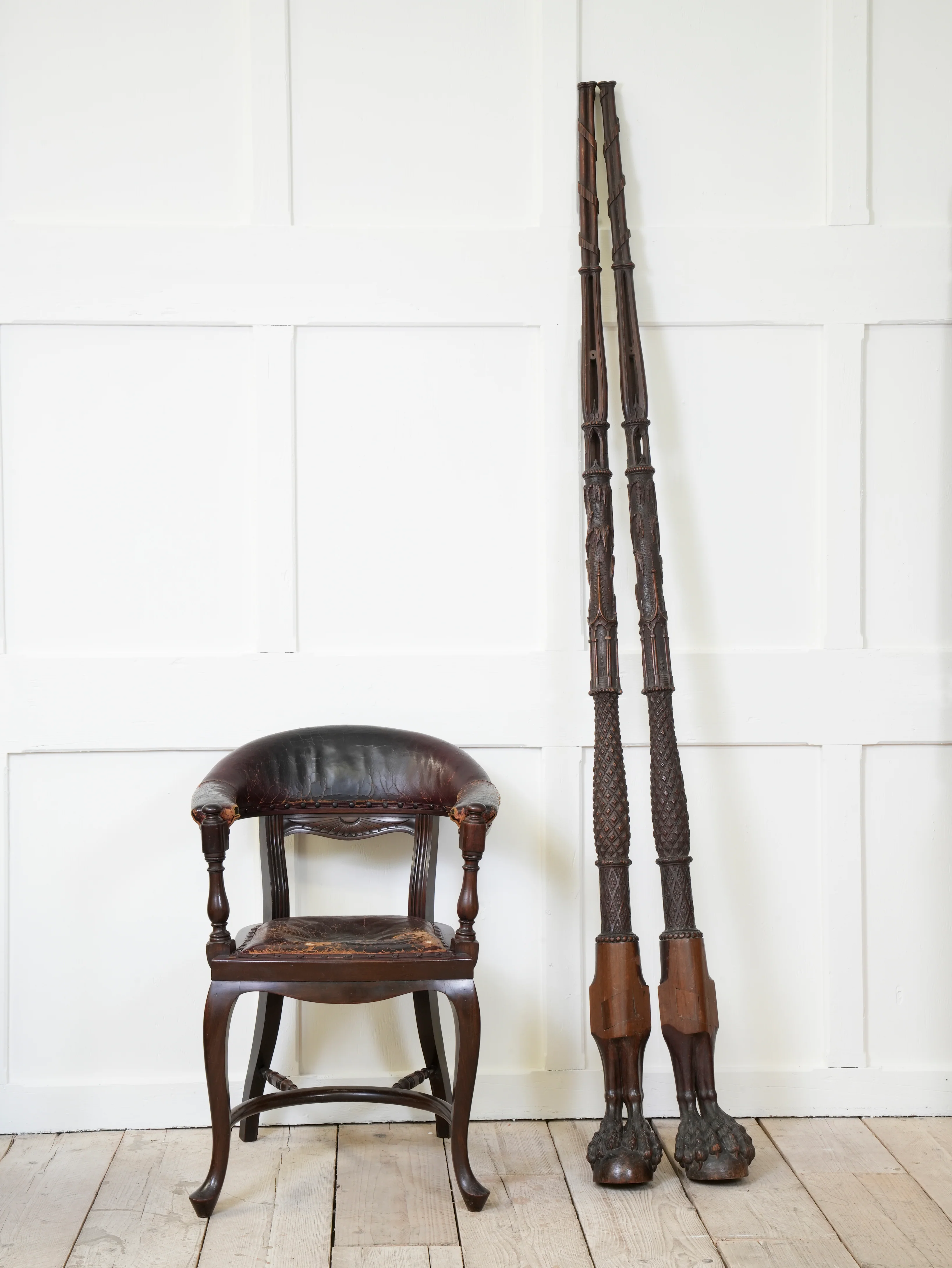 An Outstanding Pair of 18th Century Mahogany Bedposts