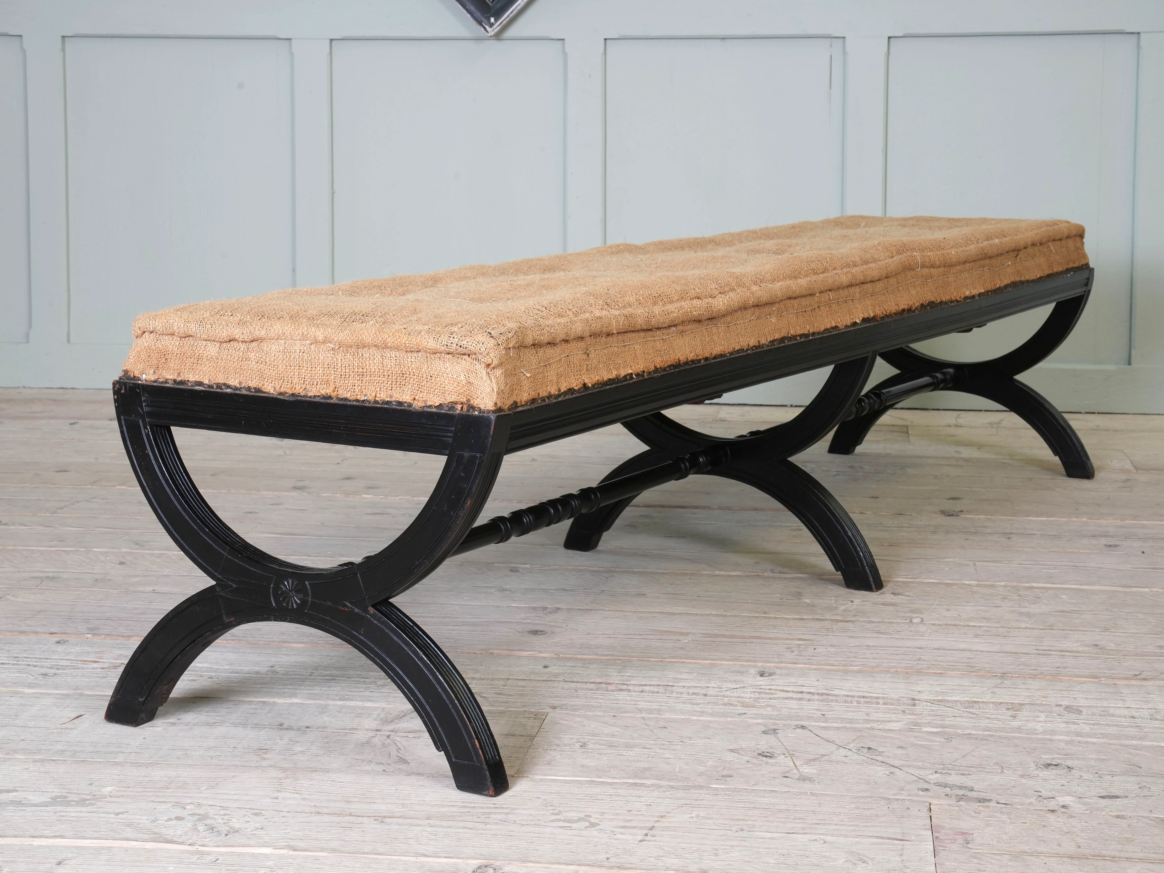 An Aesthetic Movement Upholstered Bench - Image 2