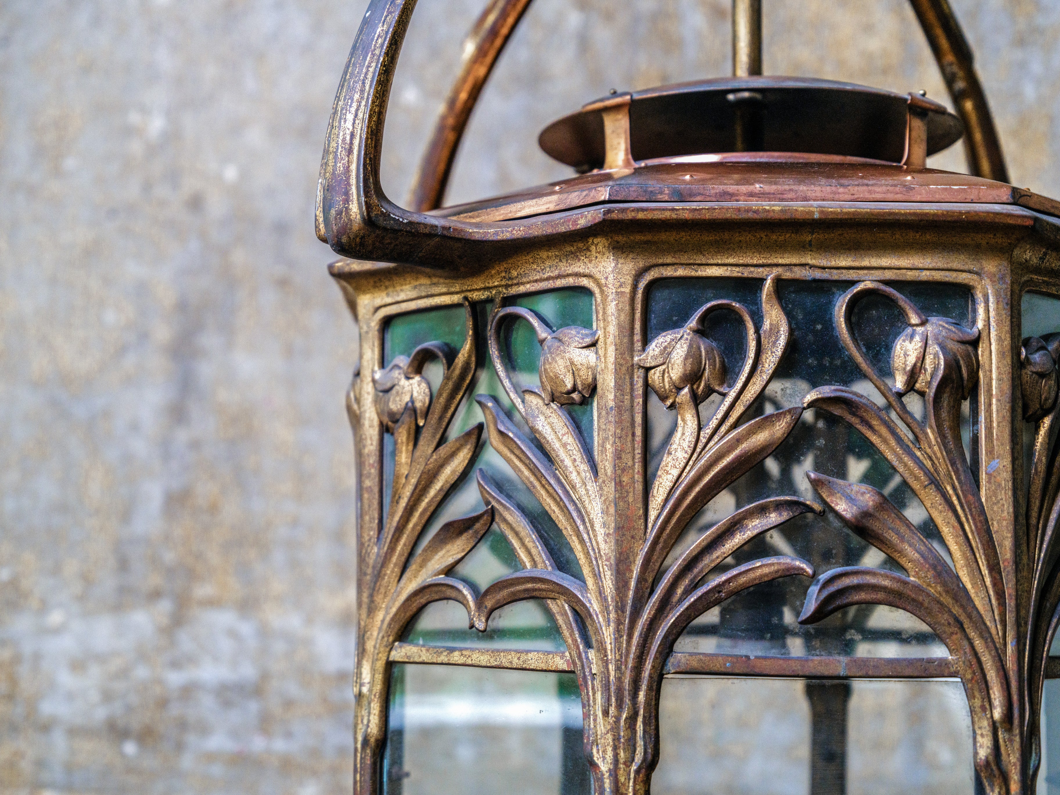 A Gilt Bronze Art Nouveau Lantern - Image 6