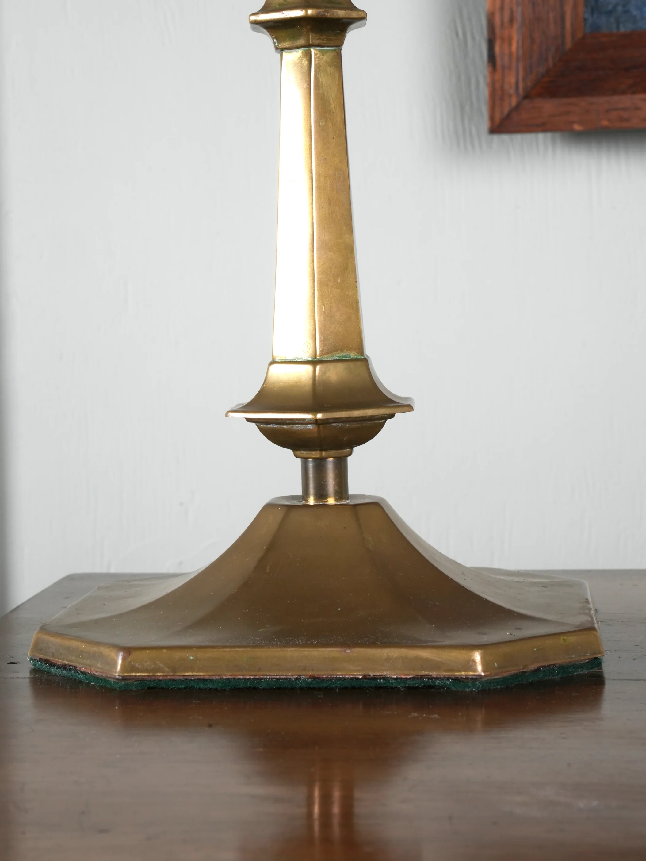 A Chamfered Brass Table Lamp - Image 5