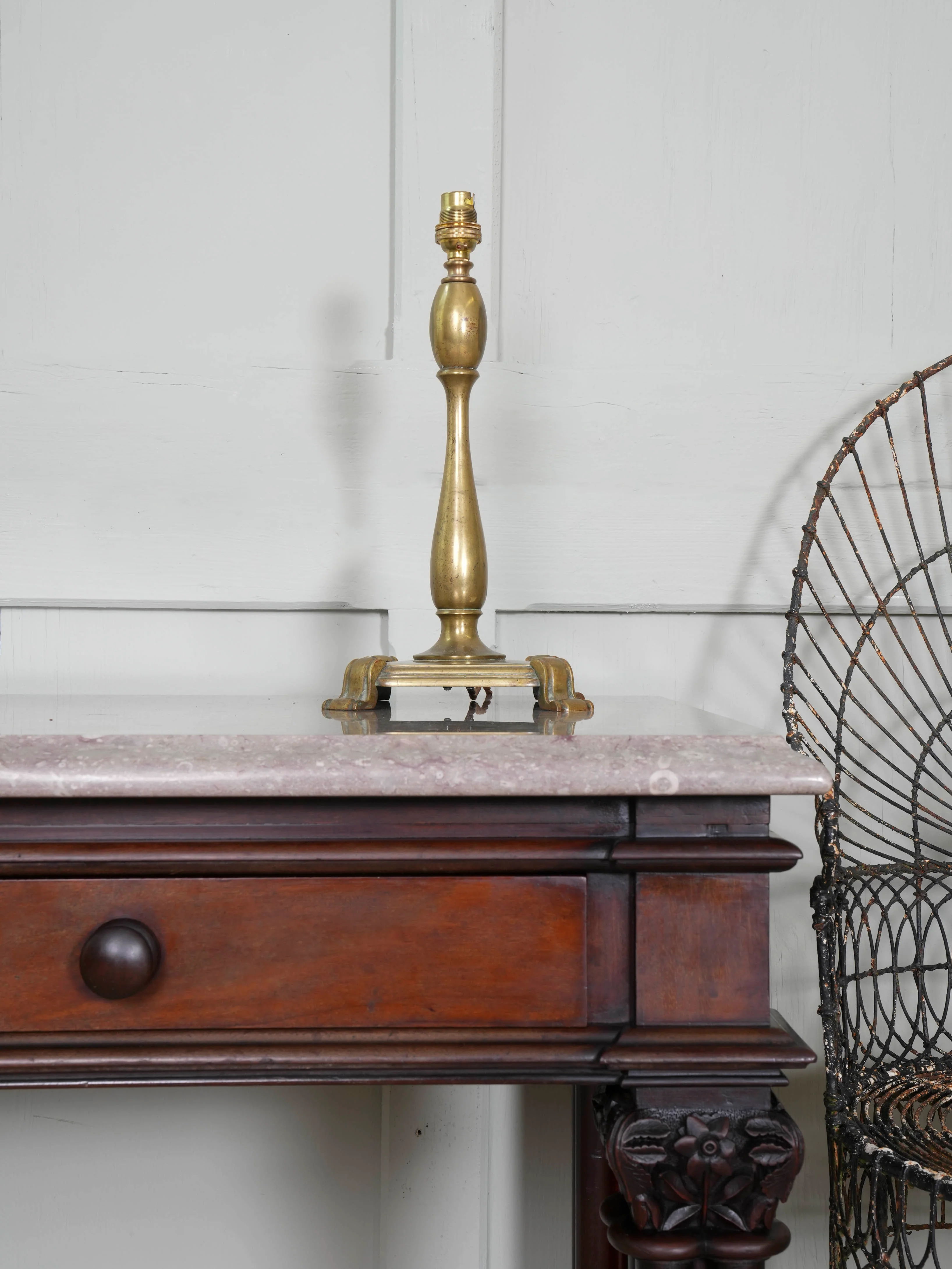 A Brass Baluster Form Table Lamp - Image 2