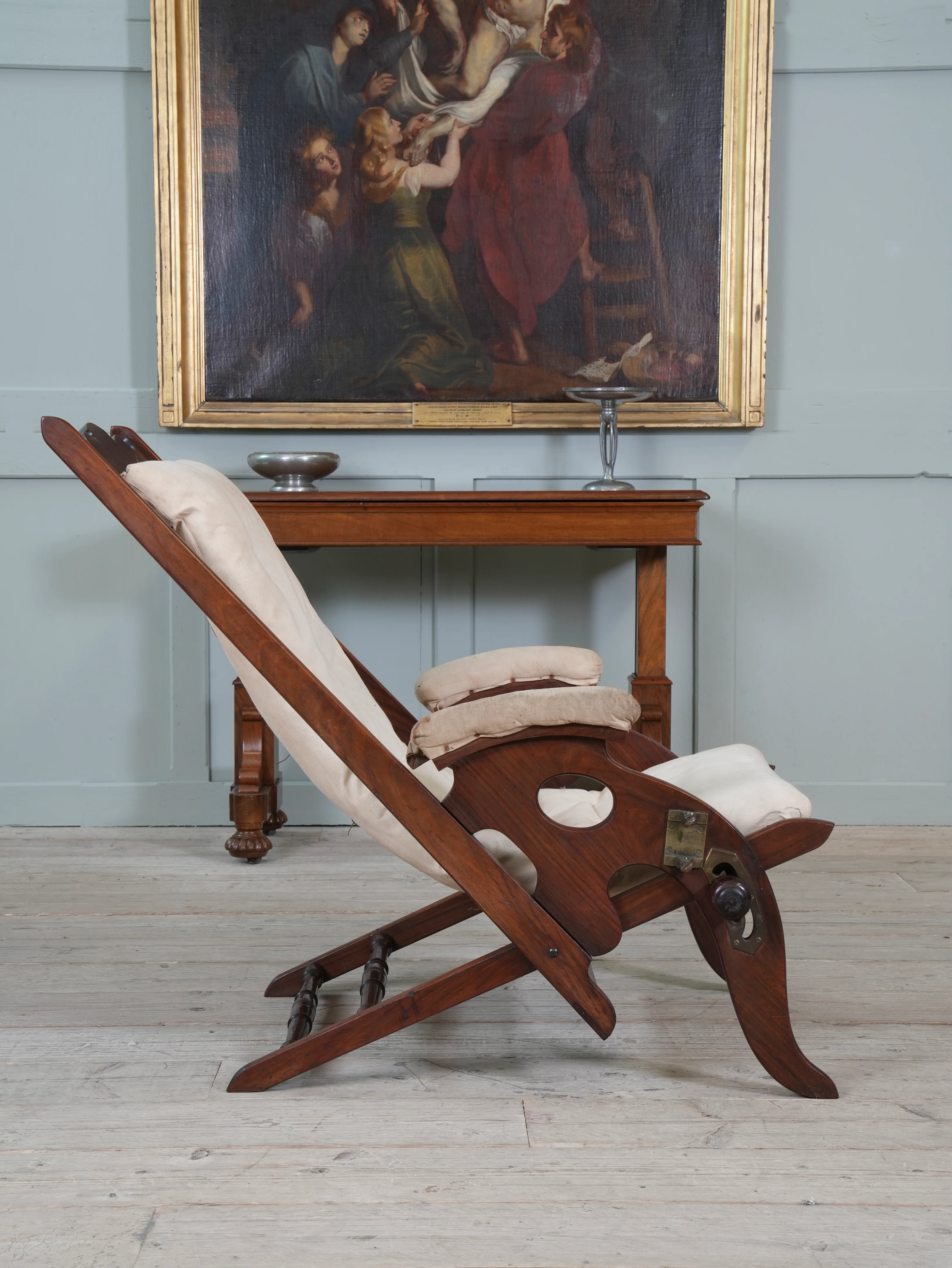 A Teak Campaign Chair - Image 3