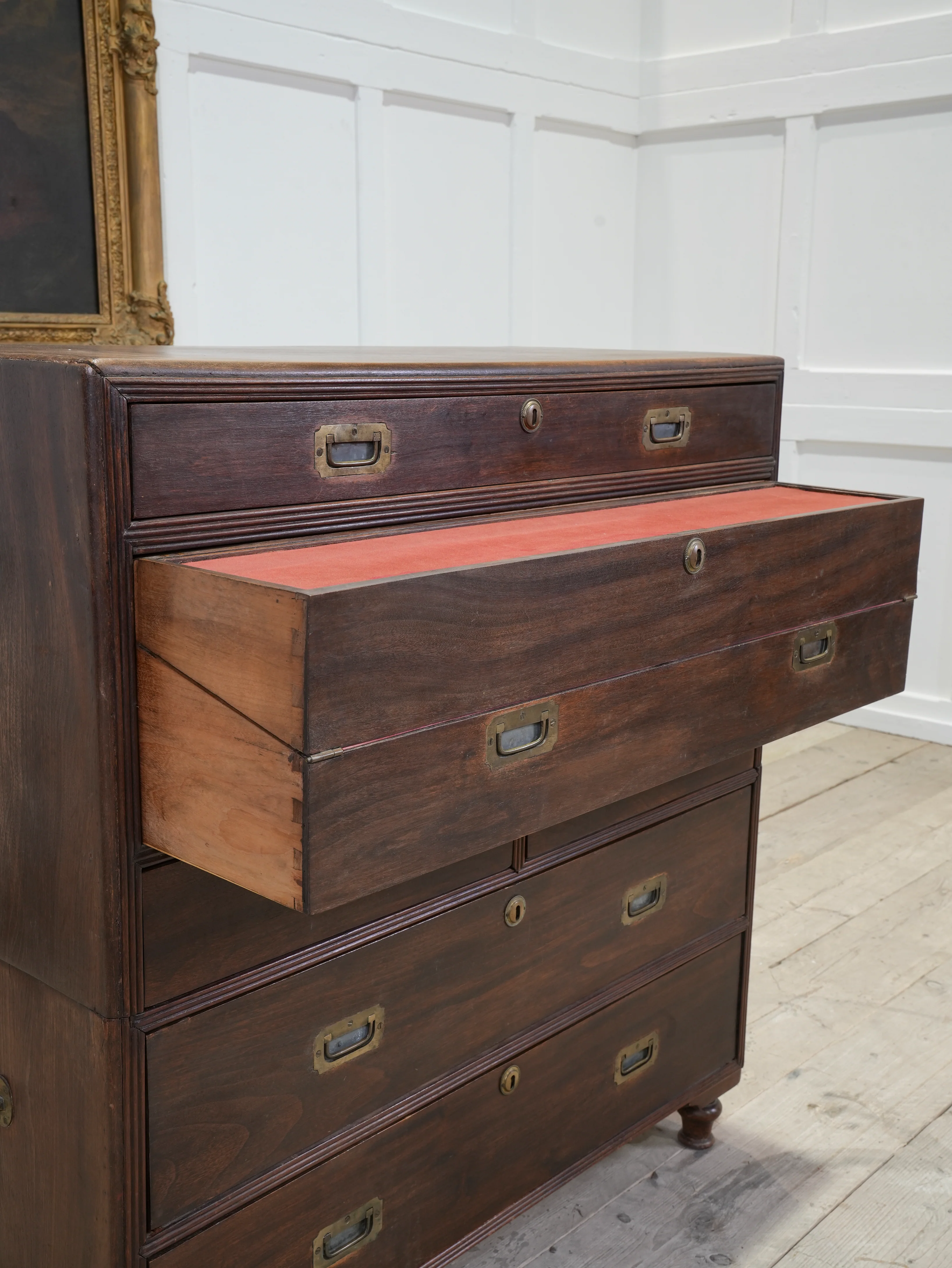 A Mid 19th Century Campaign Secretaire Chest - Image 16