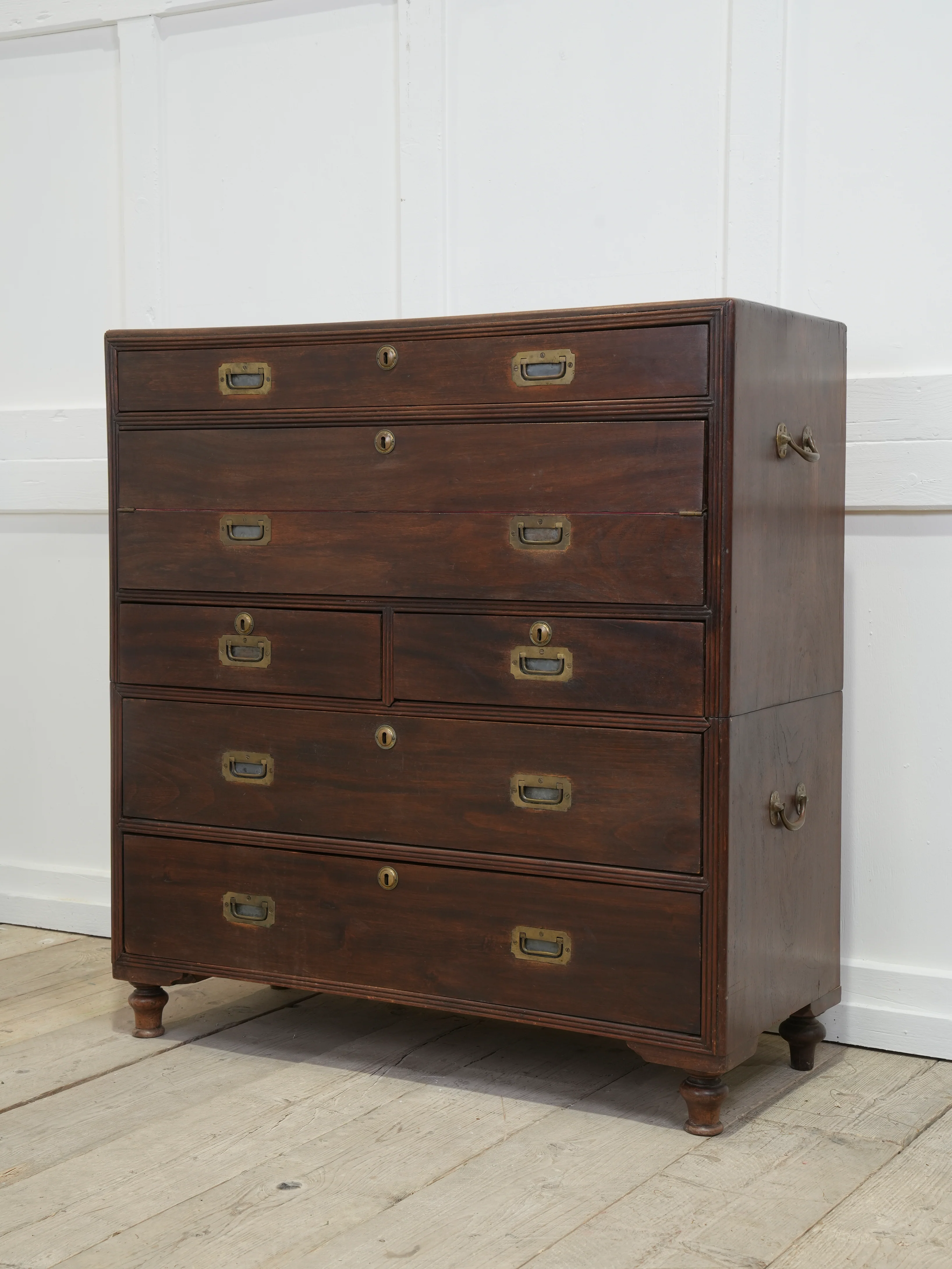 A Mid 19th Century Campaign Secretaire Chest - Image 2
