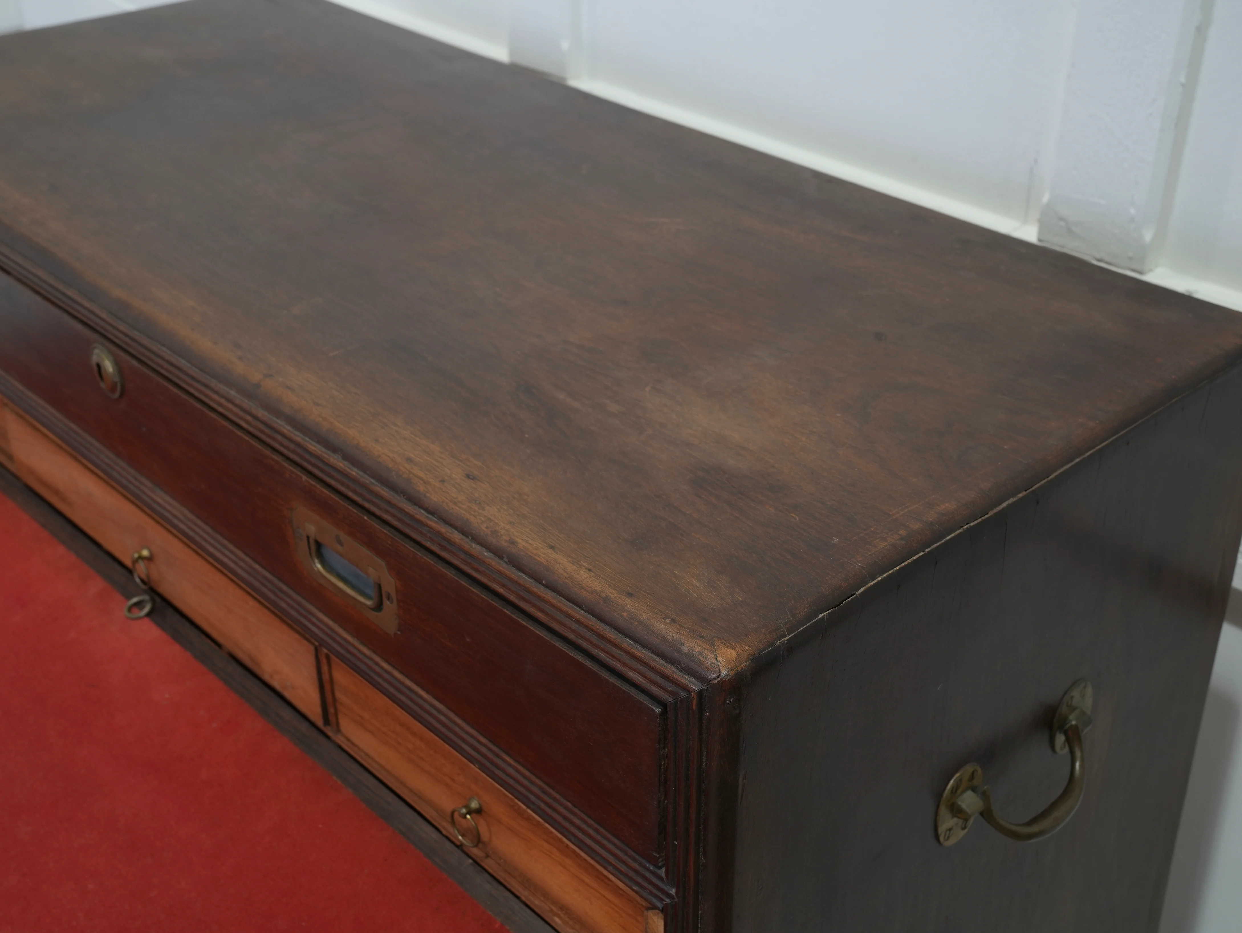 A Mid 19th Century Campaign Secretaire Chest - Image 23