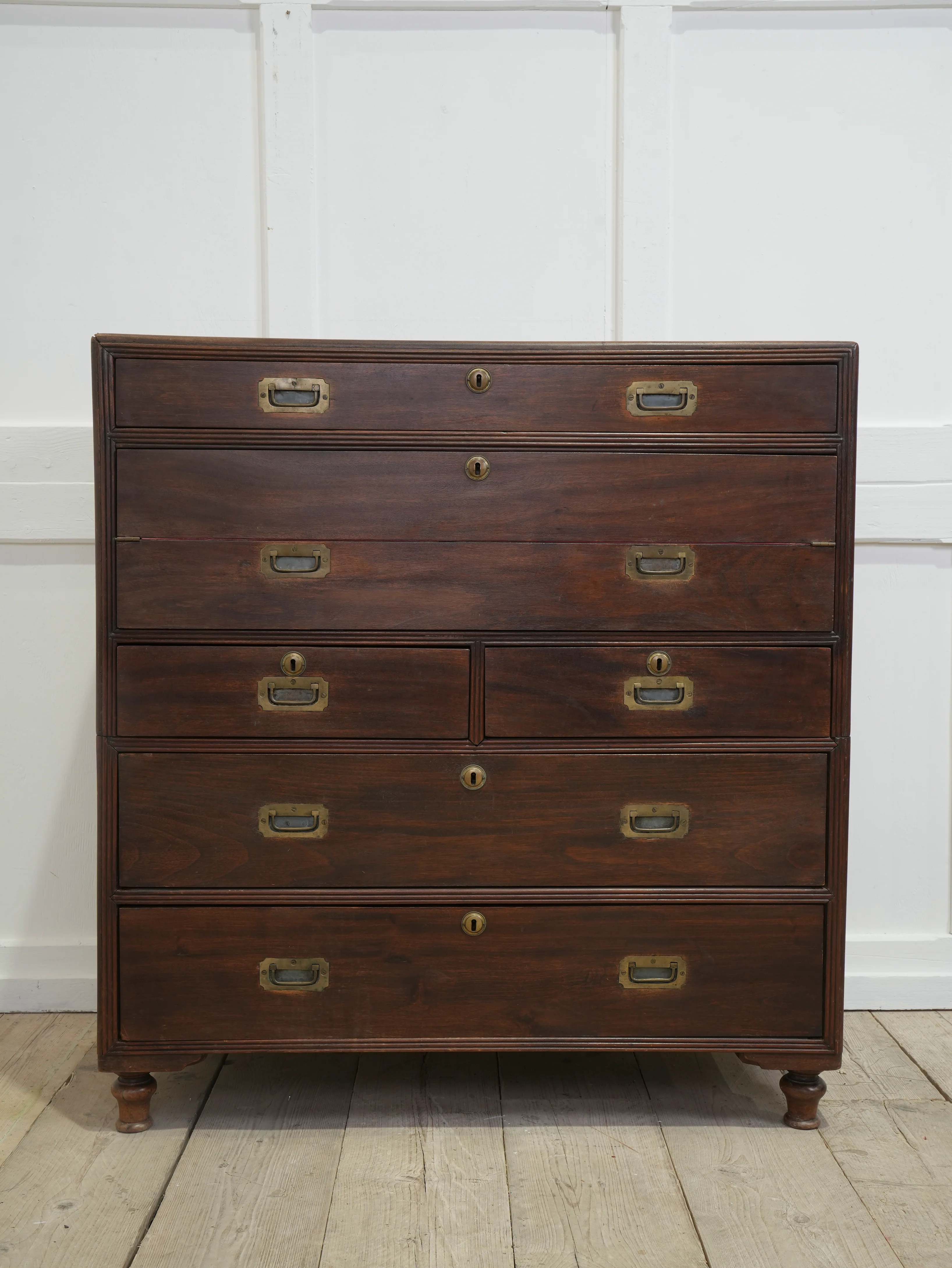 A Mid 19th Century Campaign Secretaire Chest - Image 3