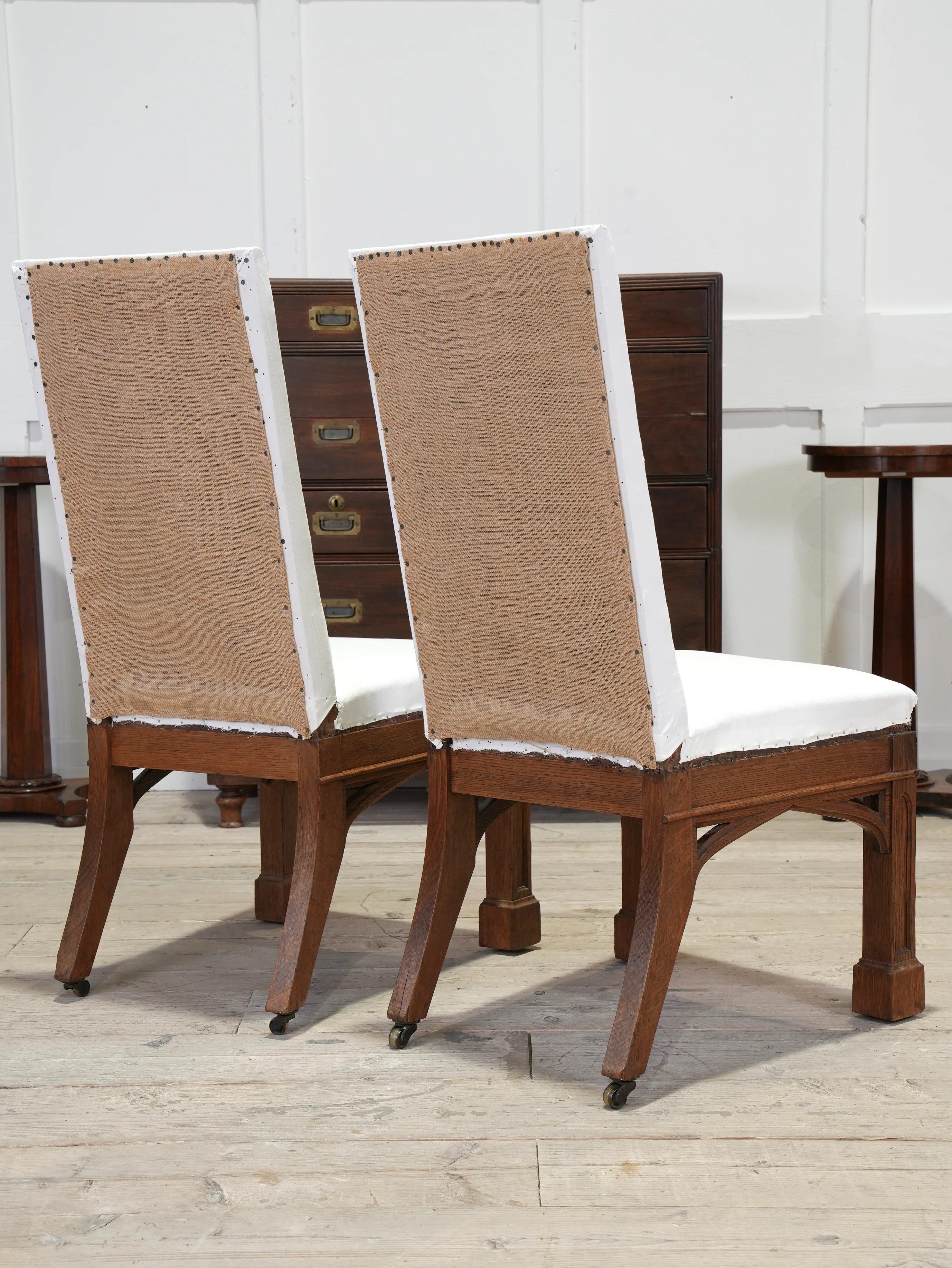 A Pair of Oak Side Chairs in the manner of Owen Jones - Image 3