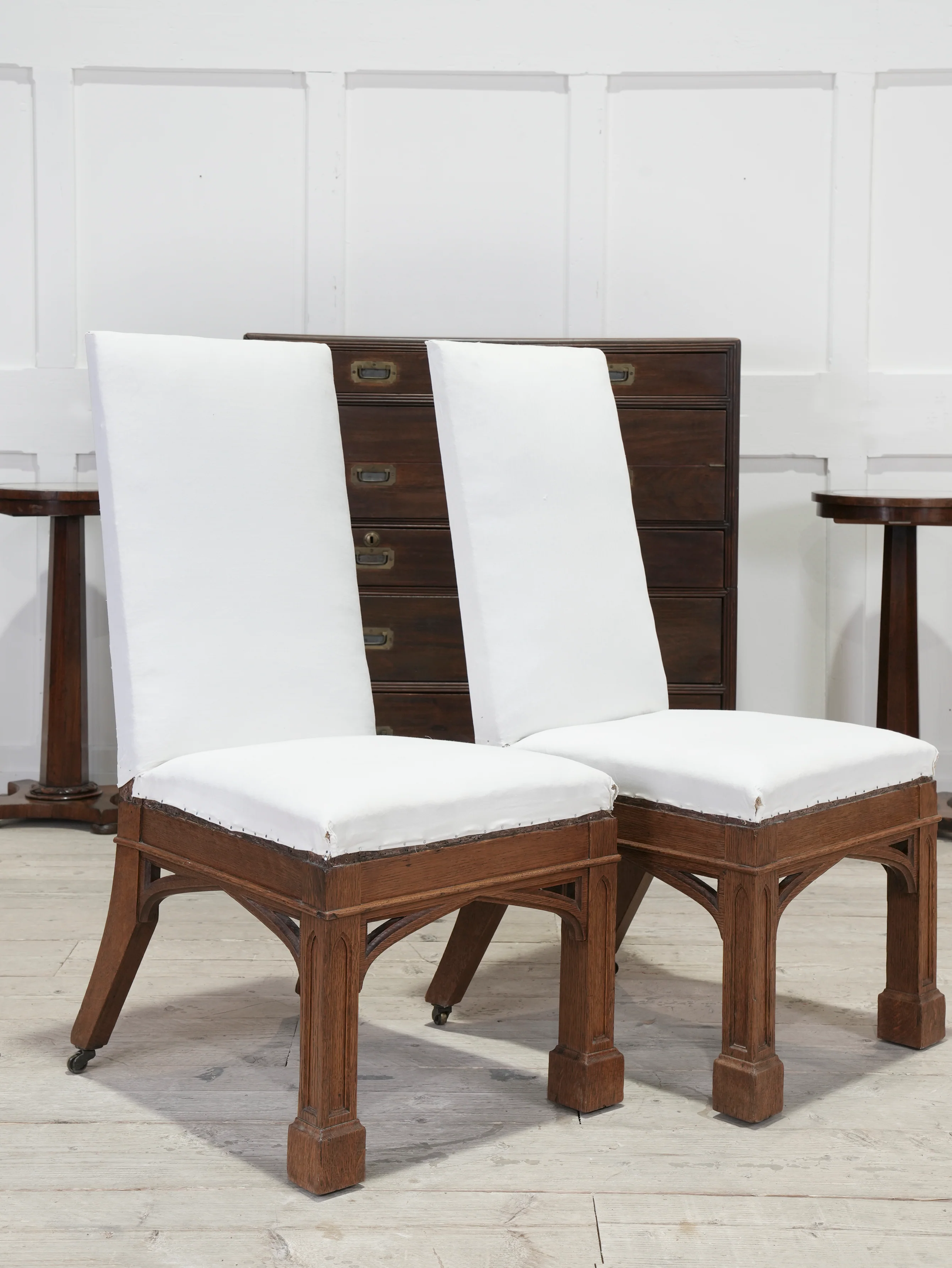 A Pair of Oak Side Chairs in the manner of Owen Jones - Image 5