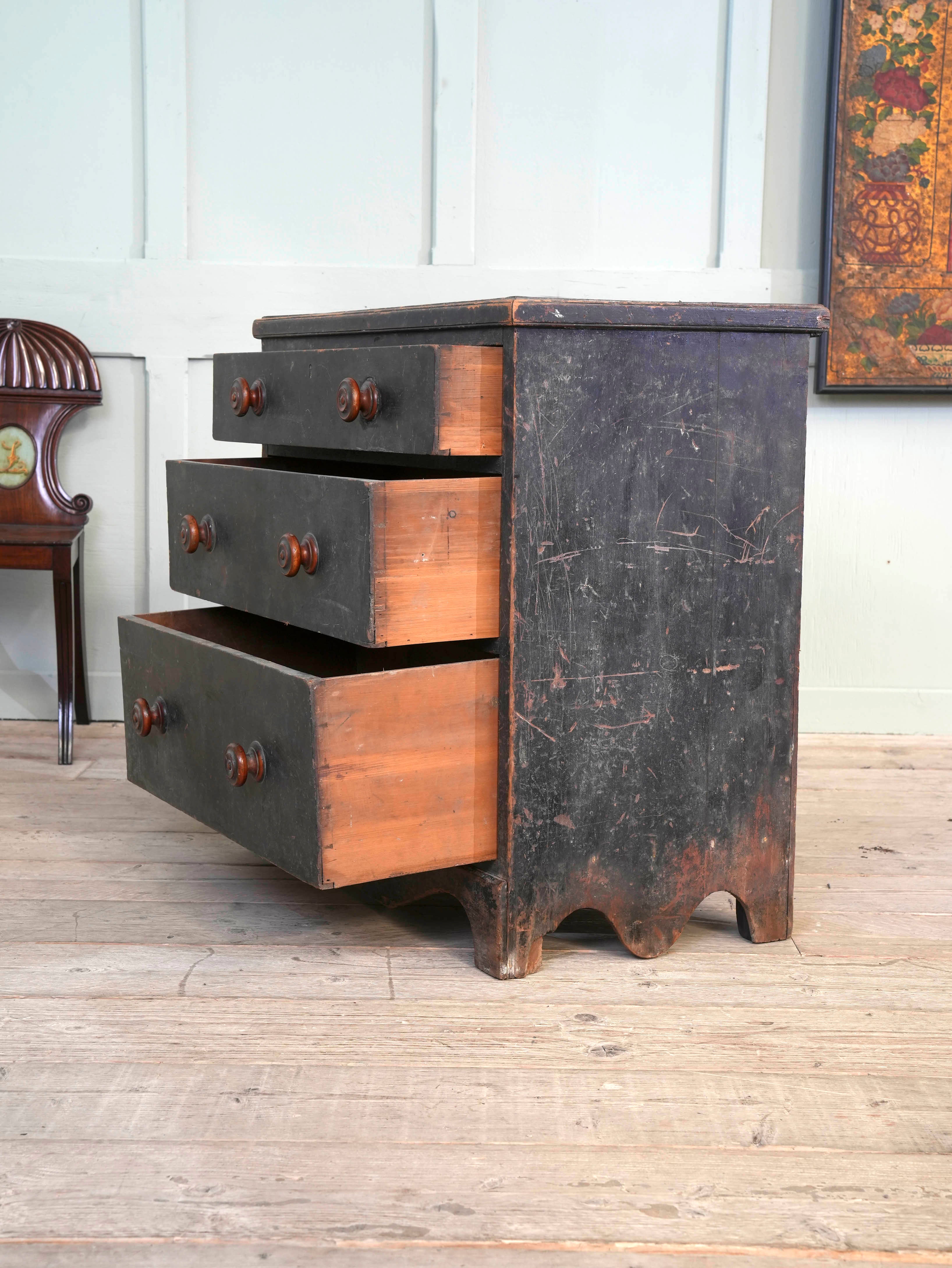 A 19th Century Painted Pine Chest of Drawers - Image 6