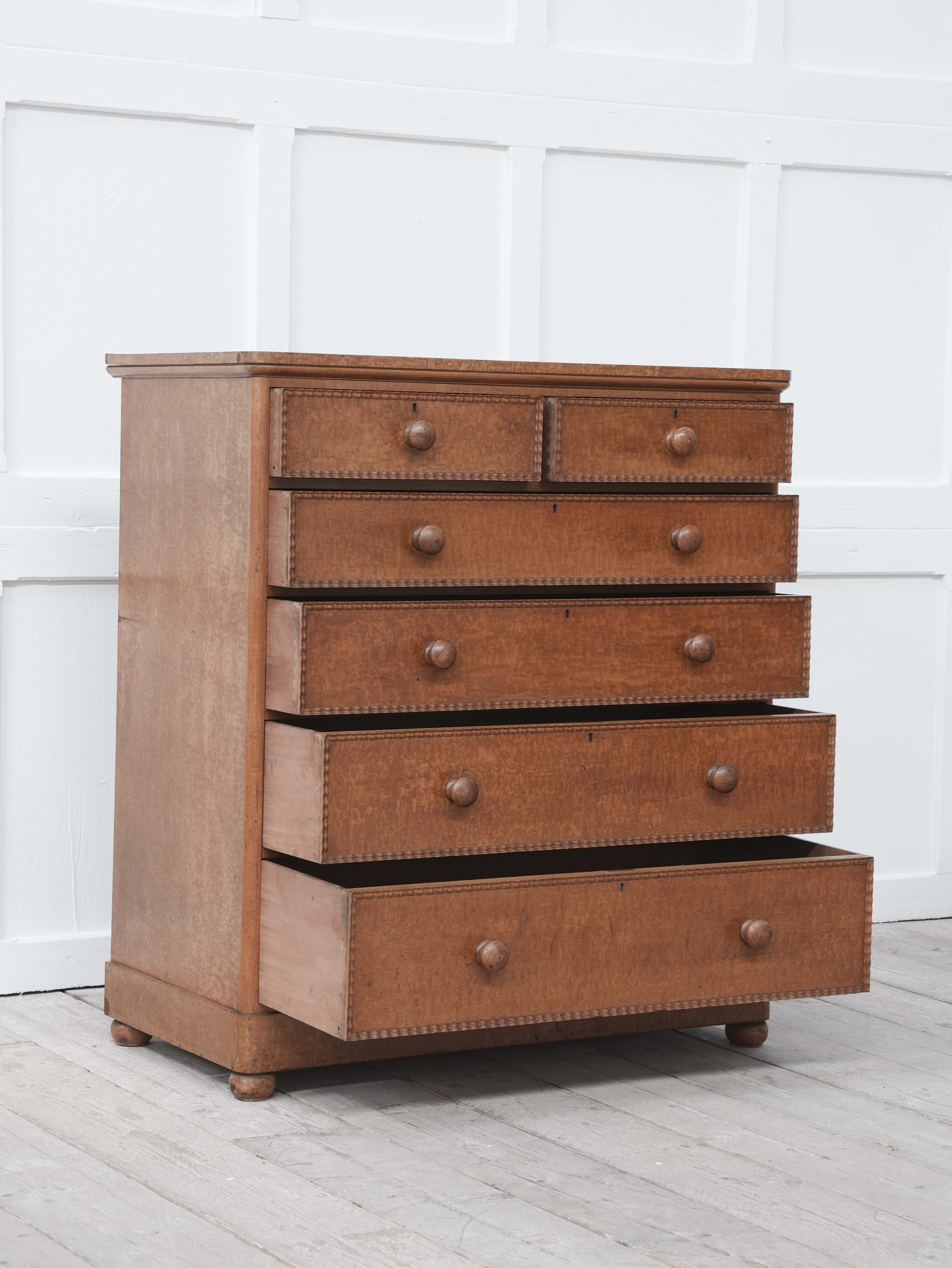 A 19th Century Burr Ash Chest of Drawers - Image 4