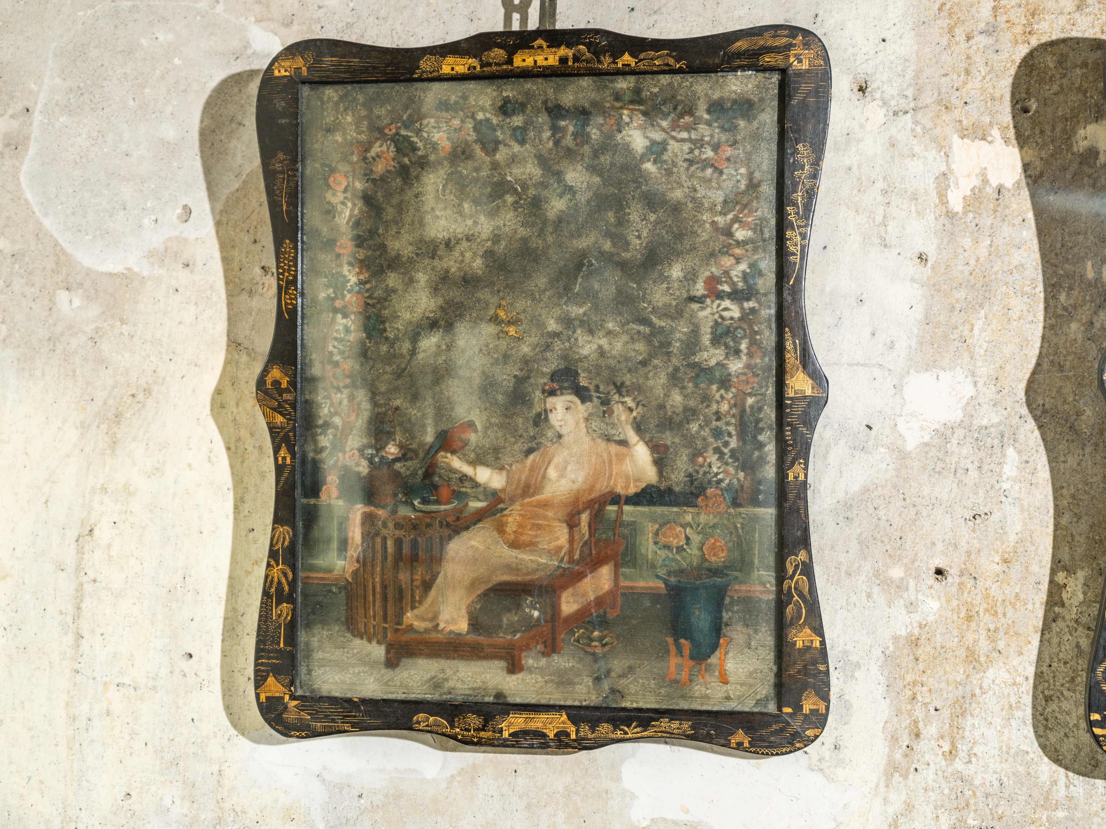 A Pair of 18th Century Chinese Reverse Glass Mirrors - Image 9