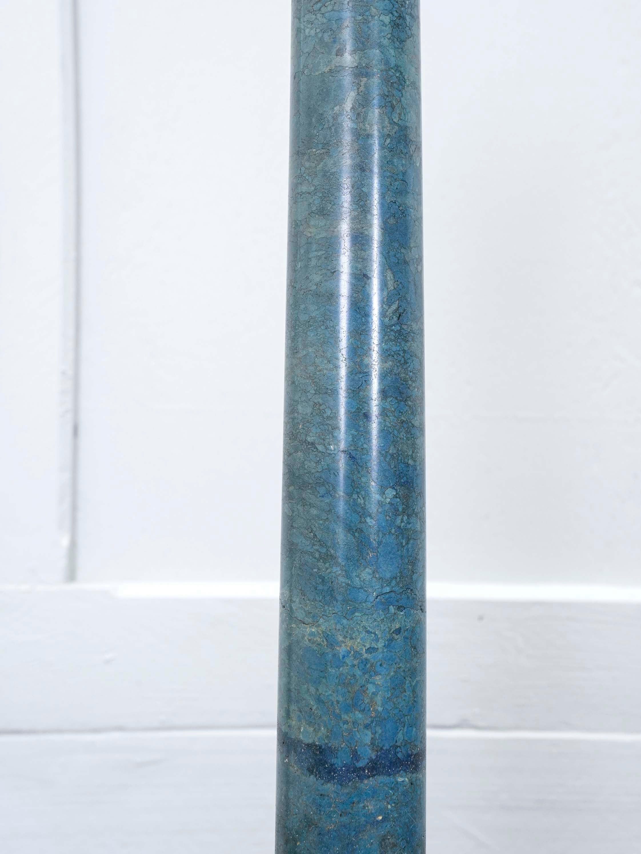 A Blue Marble Column Table Lamp - Image 6