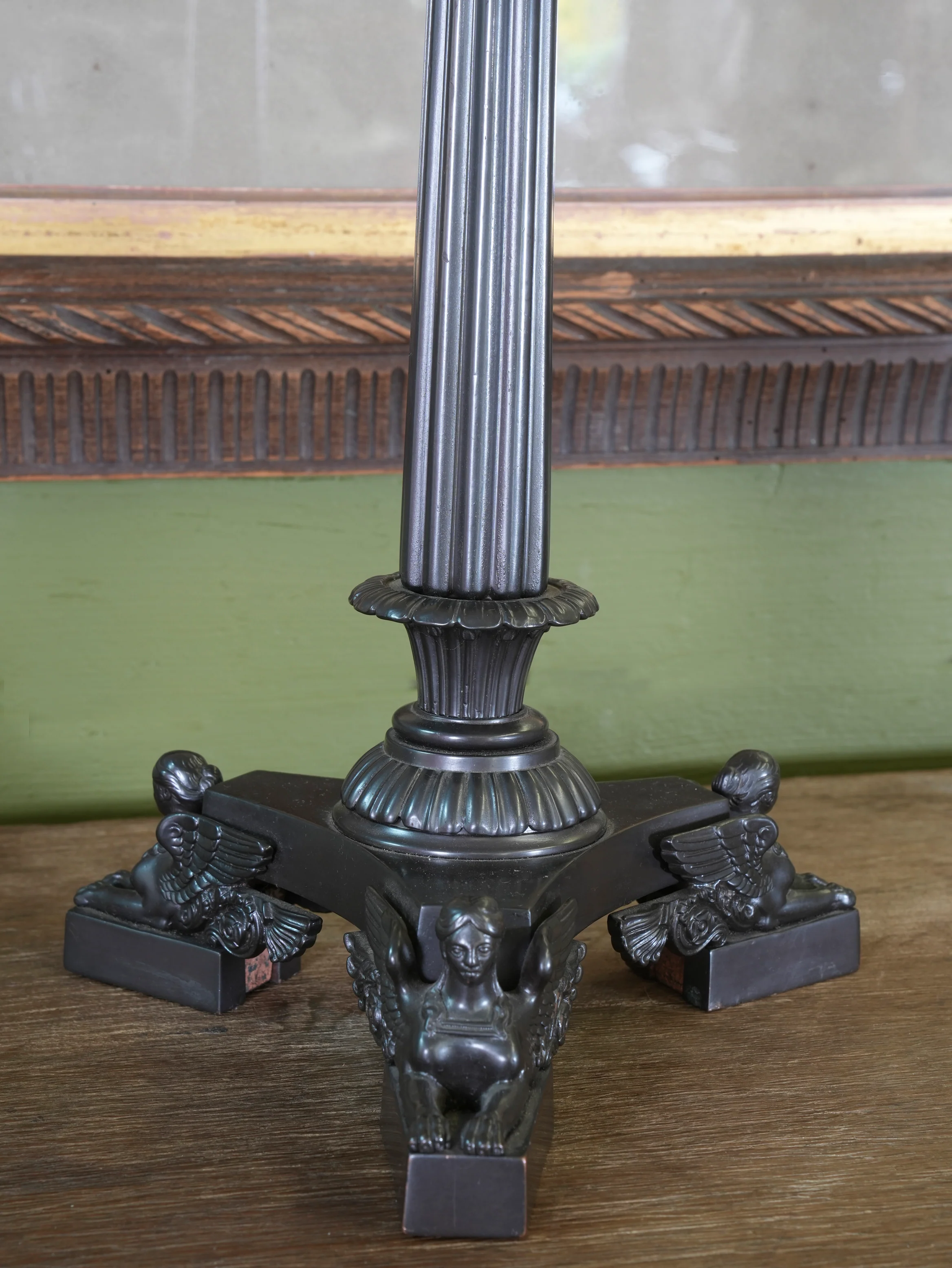 A 19th Century Bronze Neoclassical Column Candlestick - Image 6