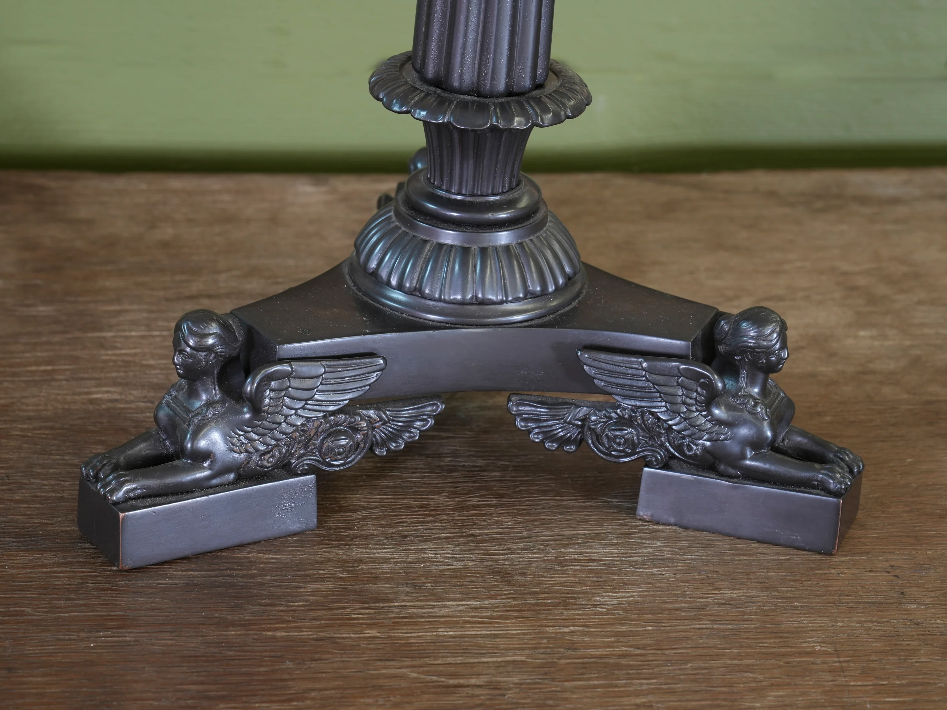 A 19th Century Bronze Neoclassical Column Candlestick - Image 7