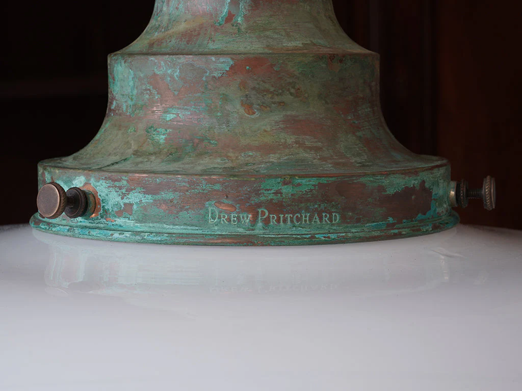 The Capel Bach Opaline Glass Pendant in Verdigris - Image 6