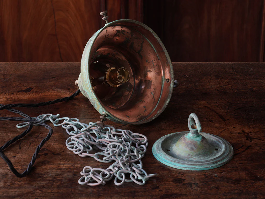 The Capel Bach Opaline Glass Pendant in Verdigris - Image 8