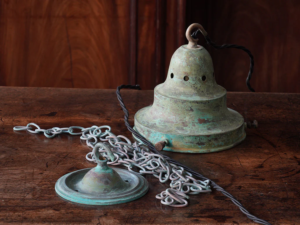 The Capel Bach Opaline Glass Pendant in Verdigris - Image 9