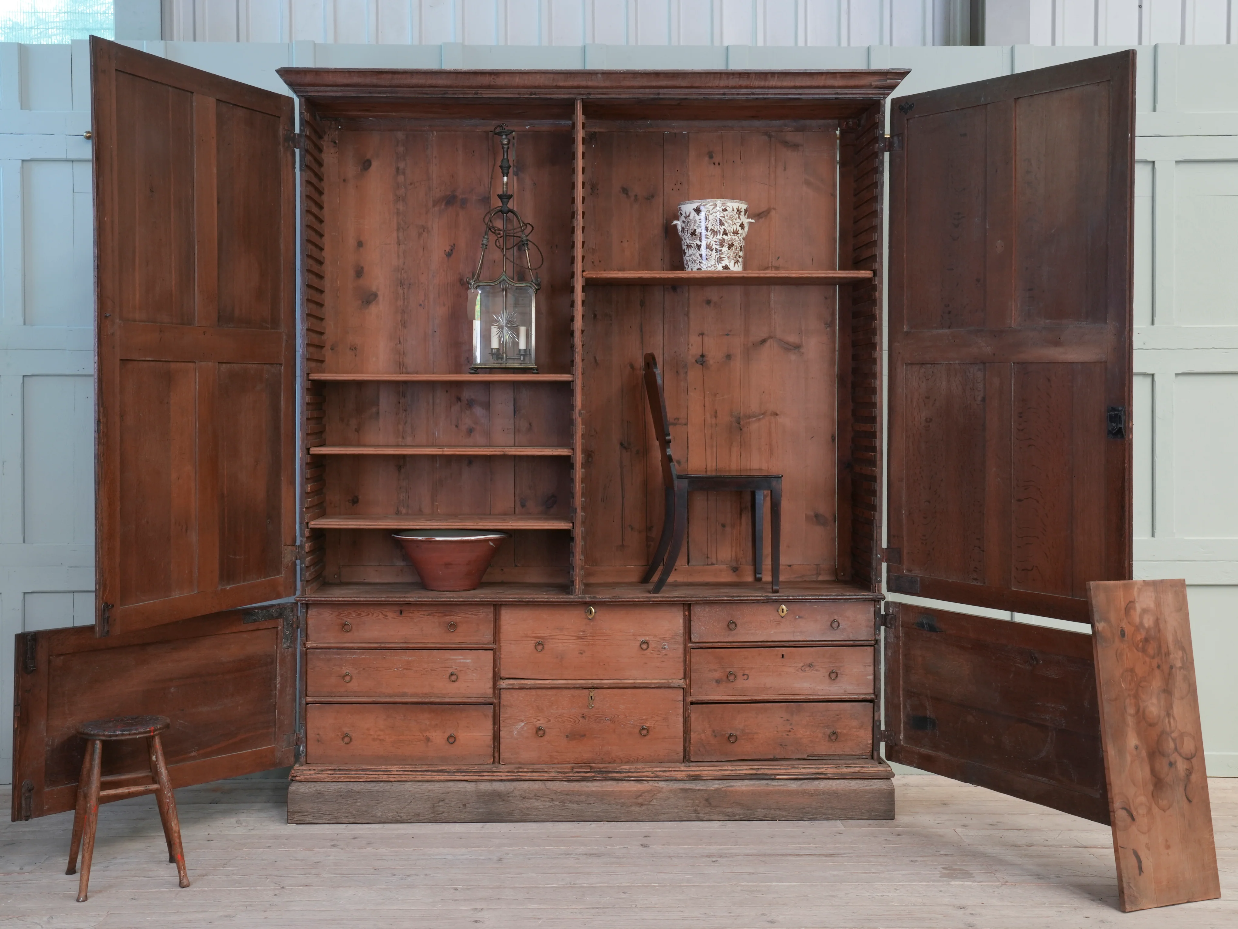 A George II Oak Housekeepers Cupboard - Image 2
