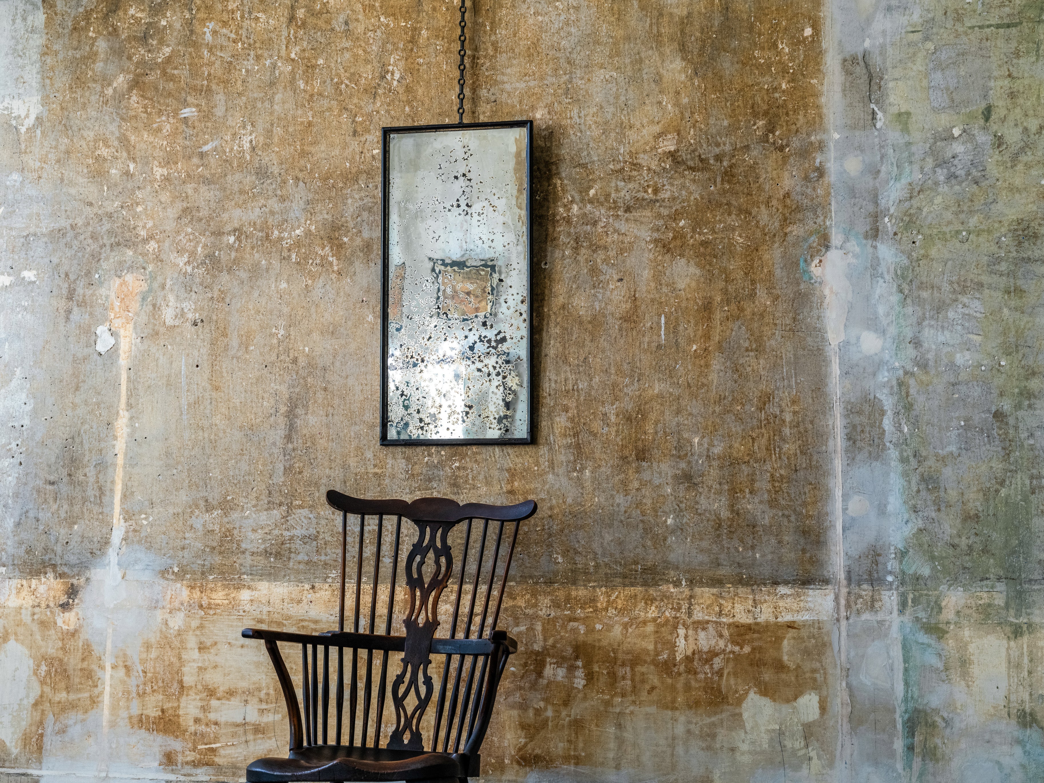 A Distressed 19th Century Wall Mirror
