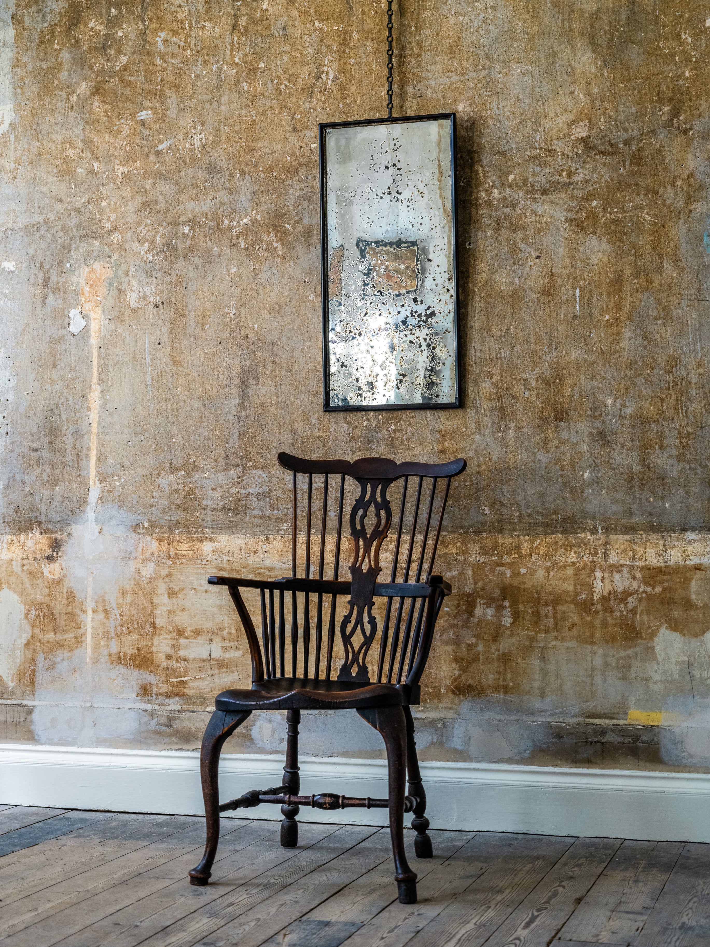 A Distressed 19th Century Wall Mirror - Image 3
