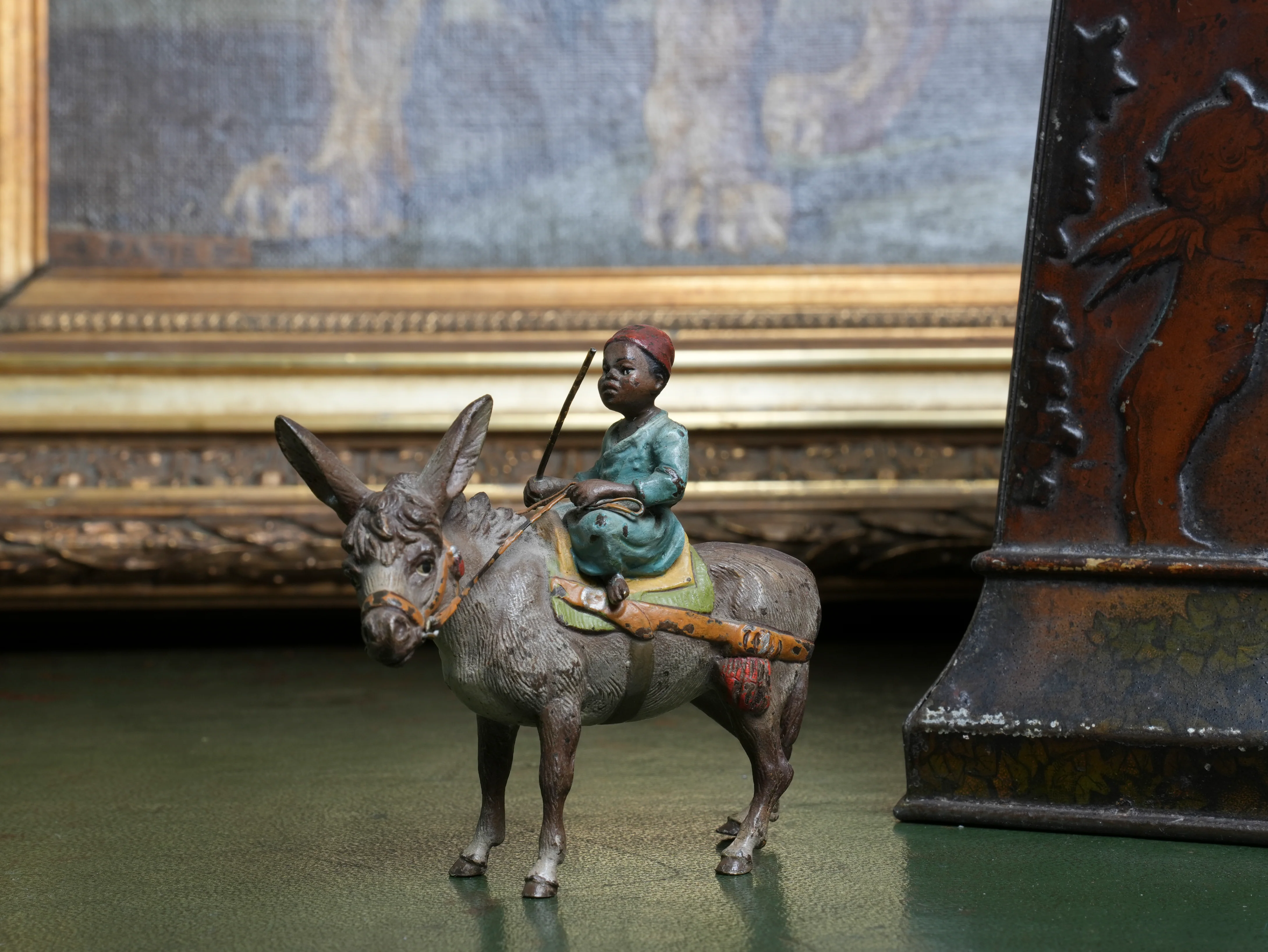 Austrian Cold Painted Bronze Boy & Donkey - Image 6