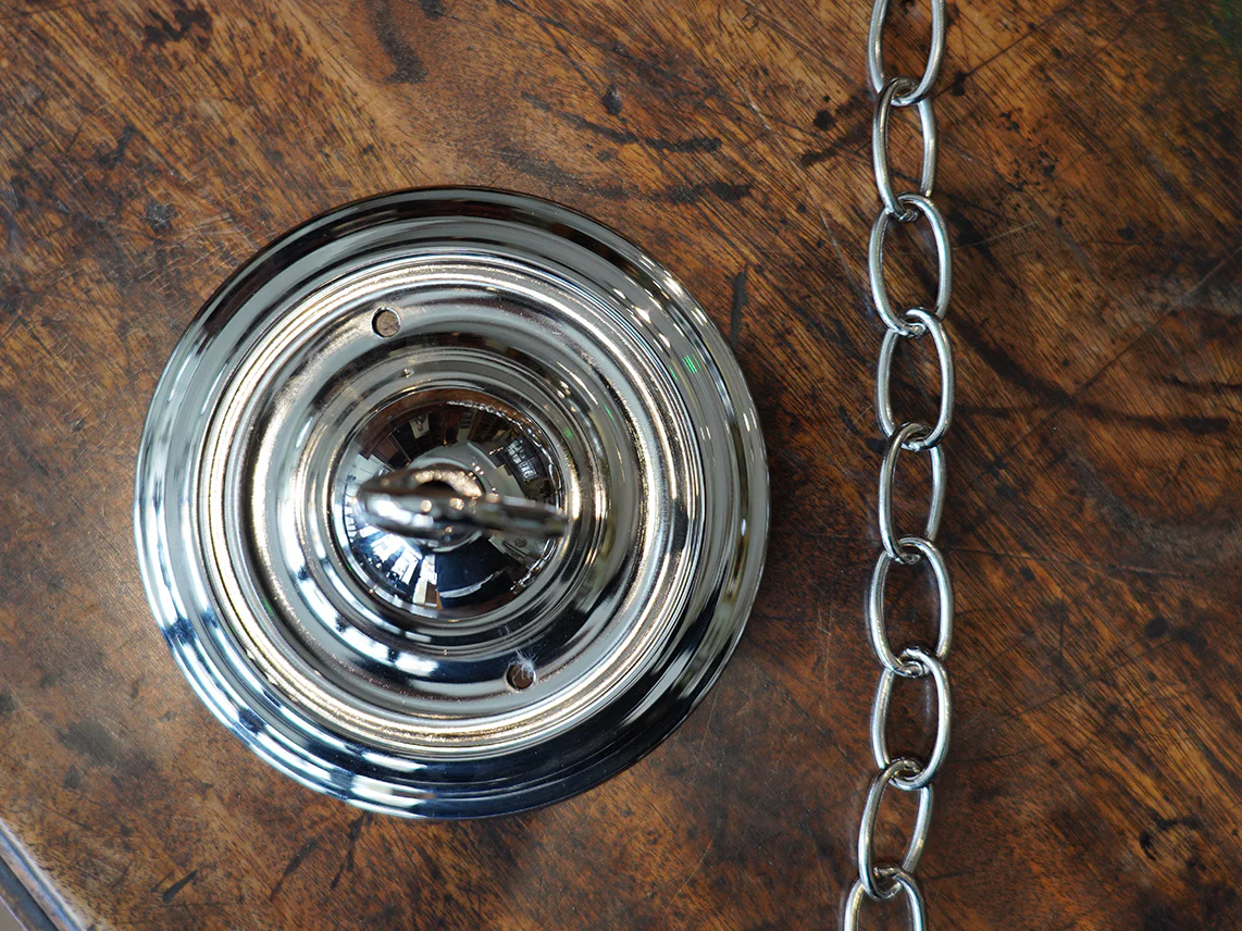 The Capel Mawr Opaline Glass Pendant in Nickel - Image 10