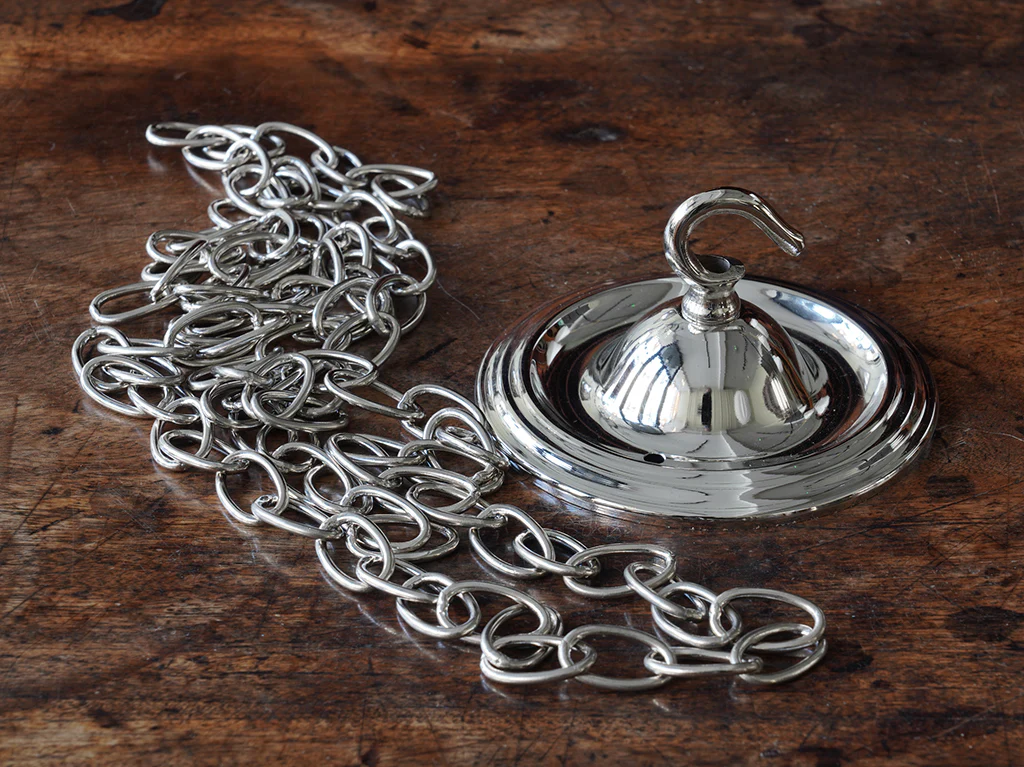 The Capel Mawr Opaline Glass Pendant in Nickel - Image 12