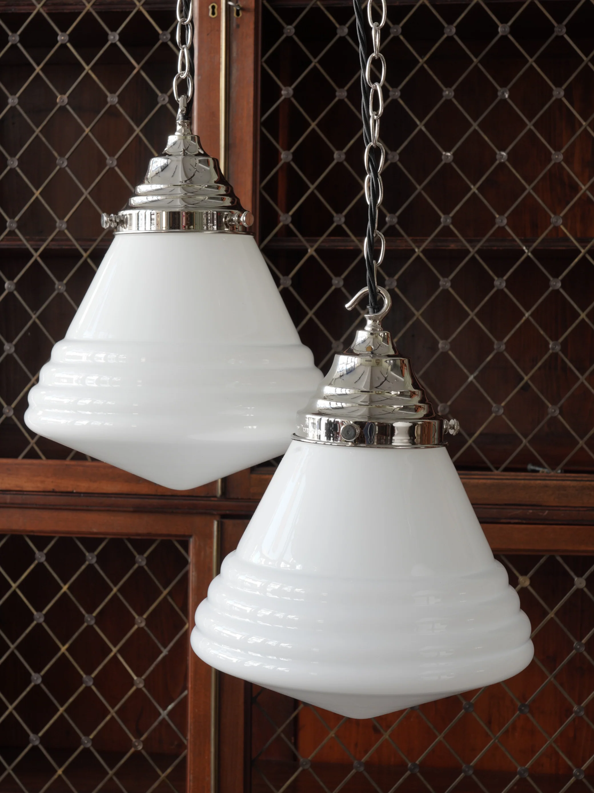 The Grace Opaline Pendant Light in Nickel - Image 6