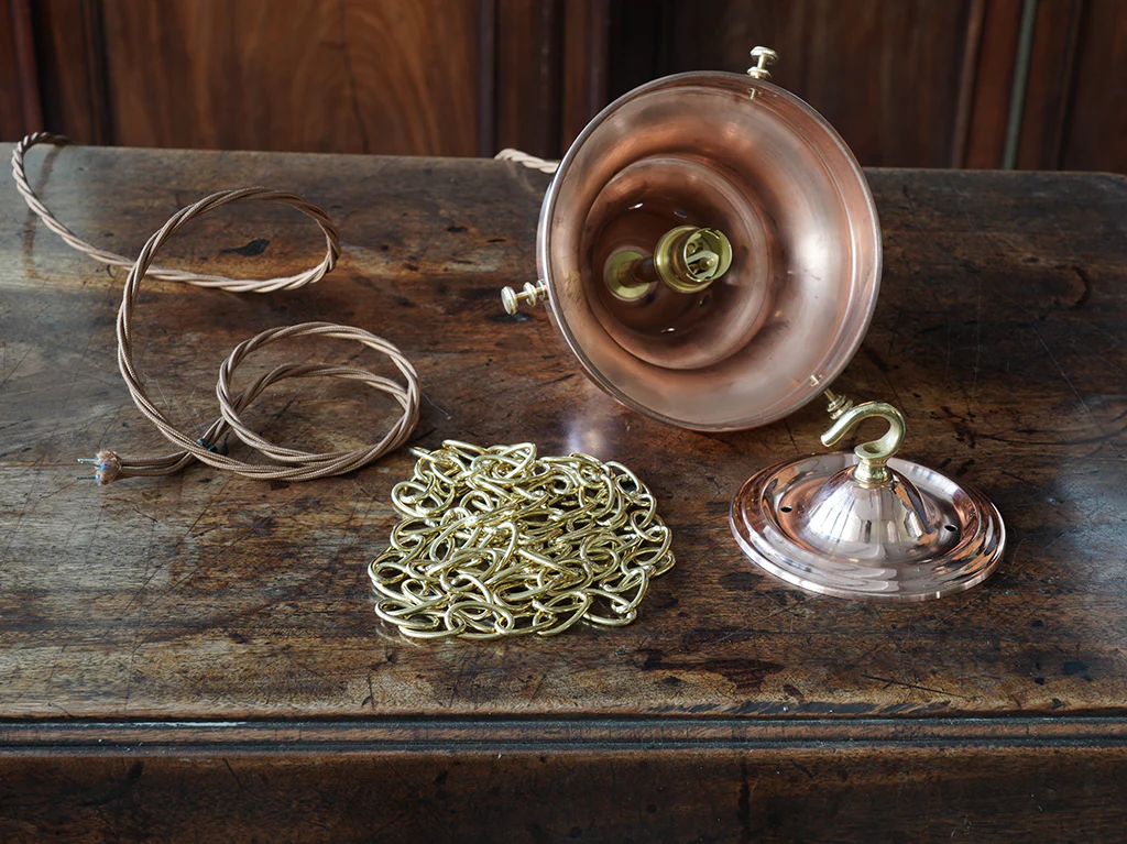 The Capel Bach Opaline Glass Pendant in Polished Copper - Image 11