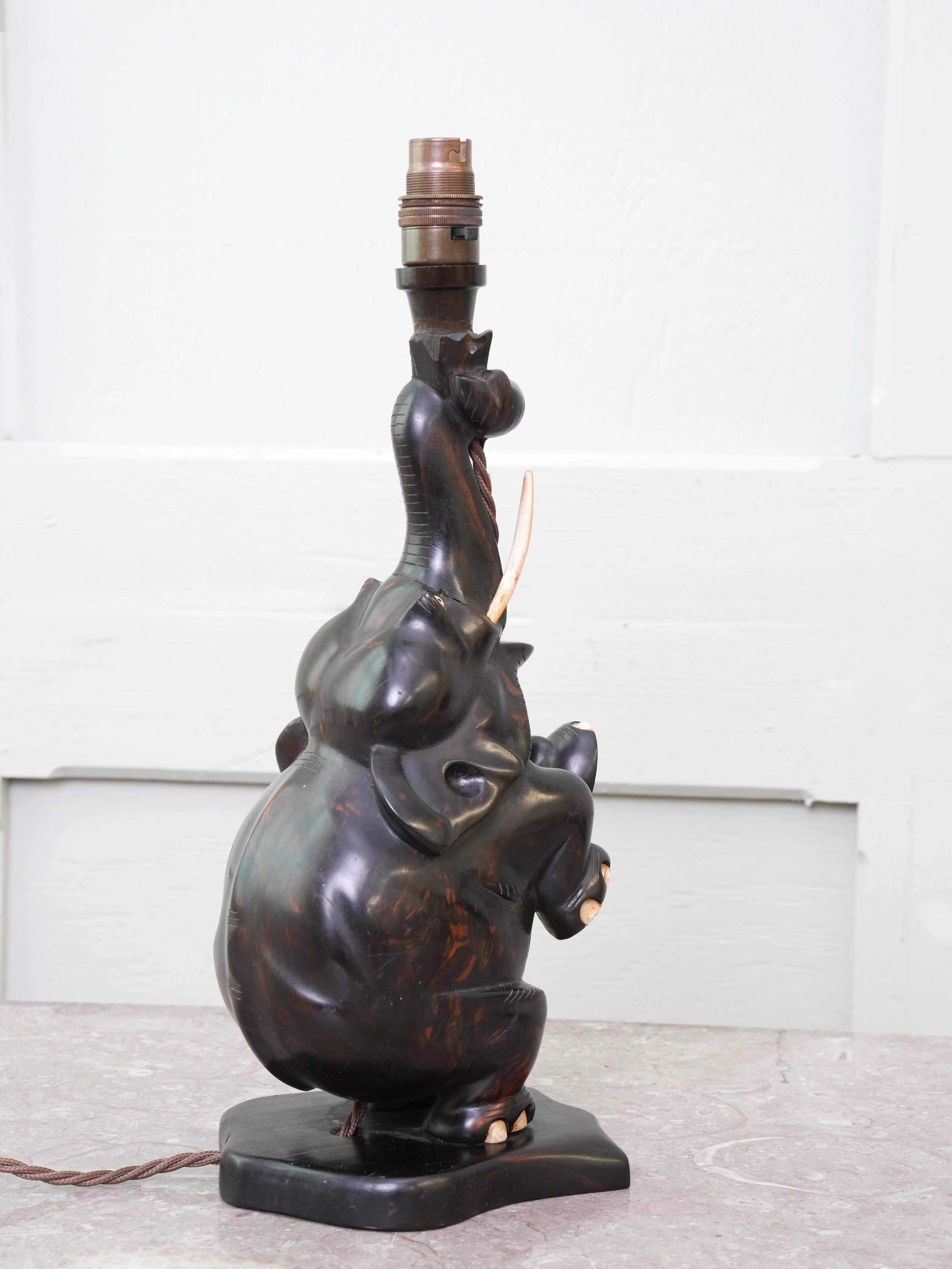 A Rosewood Elephant Lamp - Image 3