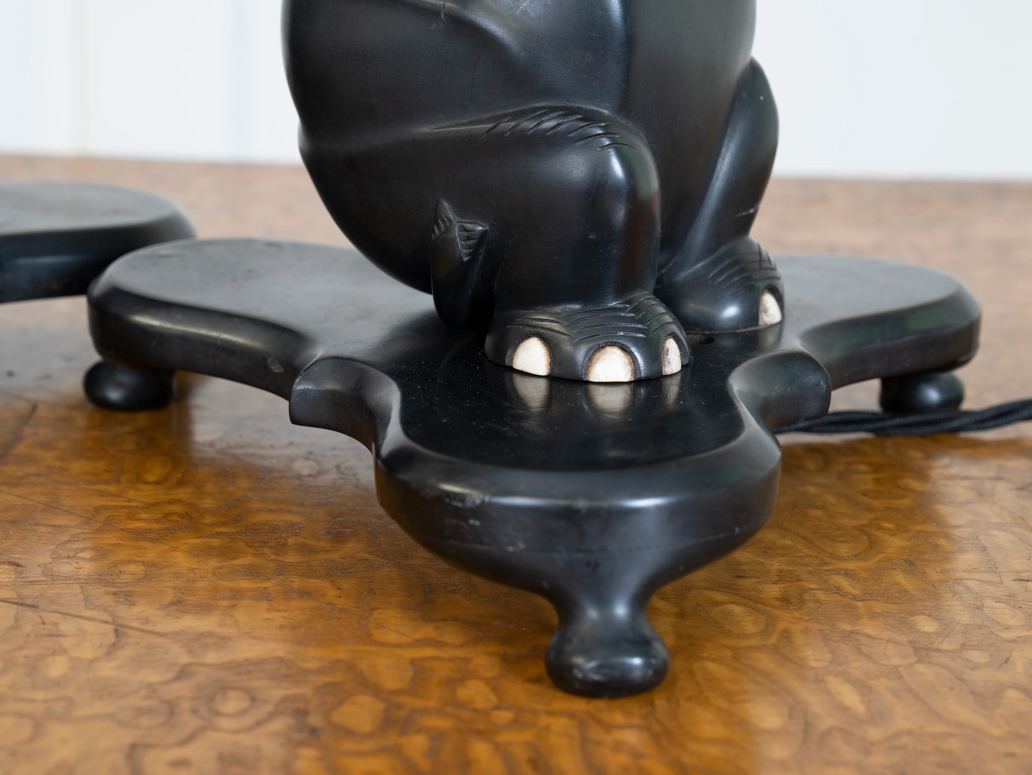 A Pair of Ebony Ceylonese Elephant Table Lights - Image 17
