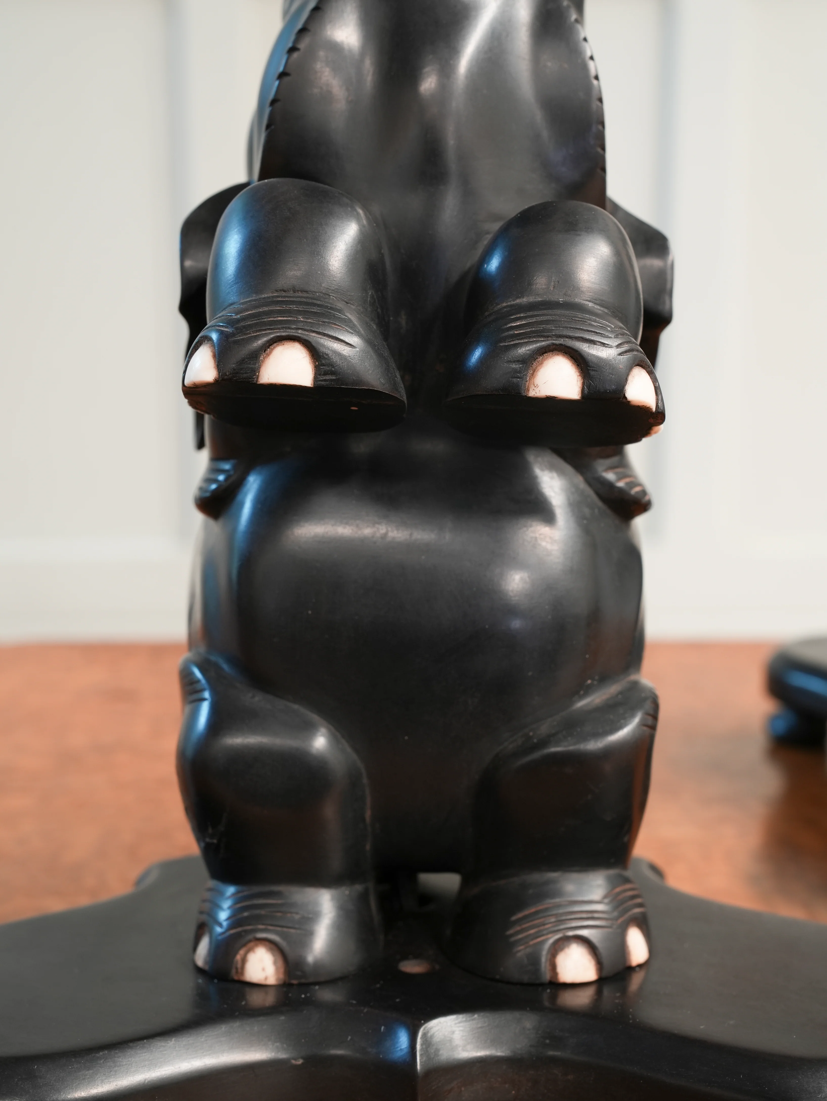 A Pair of Ebony Ceylonese Elephant Table Lights - Image 5
