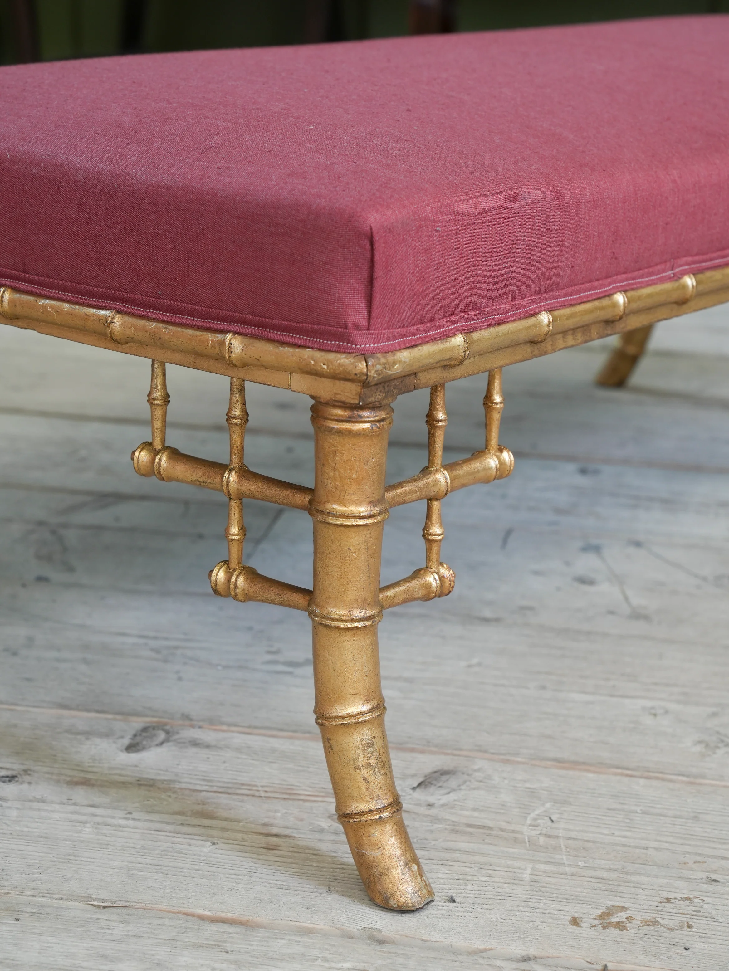 A 19th Century Faux Bamboo Gilt Stool - Image 2